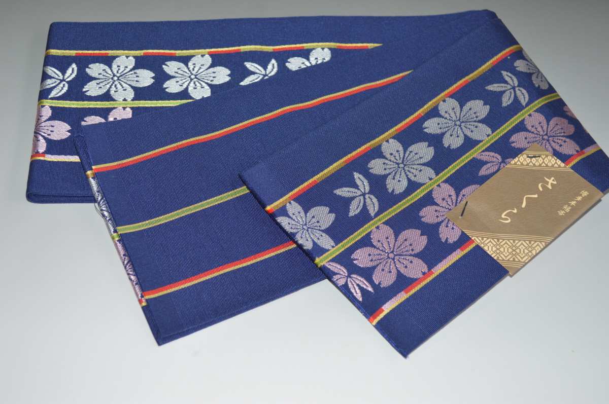 【送料無料】【森博多織元】博多小袋帯（絹100%）半幅帯-No.6050普段きものに◎の半幅帯本場 筑前博多 小袋帯 長さ：約360cm巾：約15cm 素材：絹100％半巾帯 四寸帯 細帯 半幅帯 正絹半幅 博多織 本筑帯 博多半巾帯 博多半幅帯