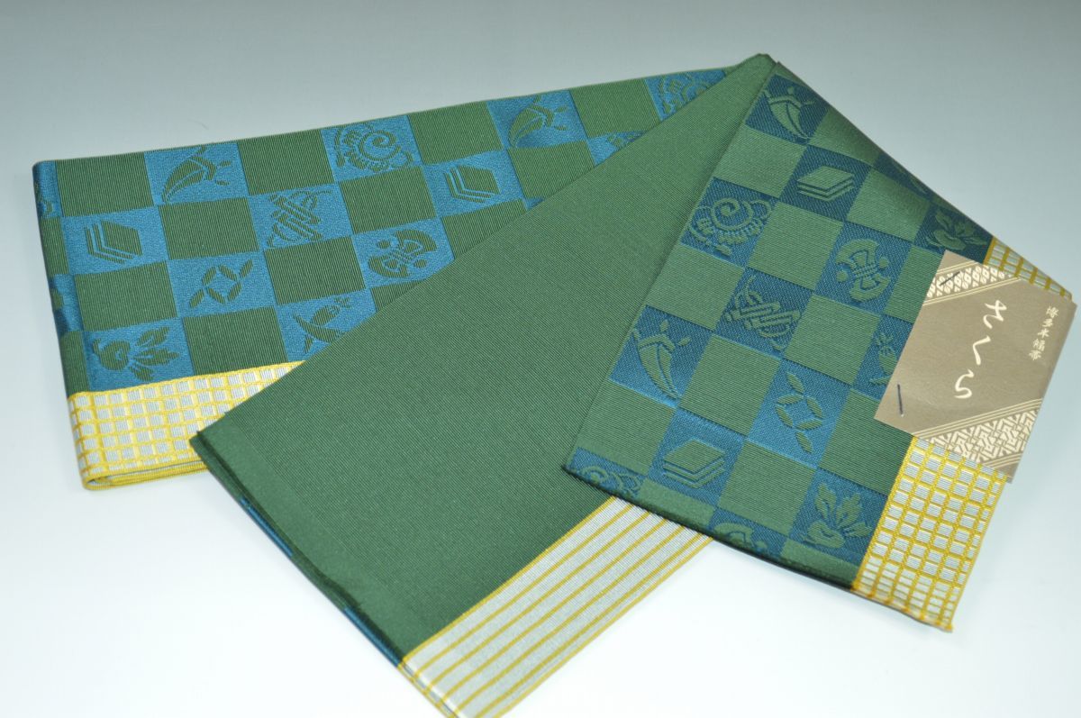 【送料無料】【二口 森博多織謹製】 博多小袋帯 正絹タイプ 半幅帯 No.7017 普段きものに◎の半幅帯 本場 筑前博多 小袋帯 長さ：約360cm 巾：約15cm 素材：絹100％ 半巾帯 四寸帯 細帯 半幅帯 正絹半幅 博多織 本筑帯 博多半巾帯 博多半幅帯 浴衣 ゆかた 袴下帯 木綿 つむぎ