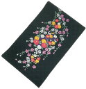 花柄刺繍半襟 絹交織 No.3098 黒色 日本製 色刺繍半襟 アセテート55% 絹5% レーヨン40% PPパッケージ 生地しっかり はんえり 半襟 半衿 入学式 卒業式 振り袖 振袖 結婚式 お茶会カジュアル系統におすすめの品物です 練習用に 【キモノ仙臺屋の和装小物特集】
