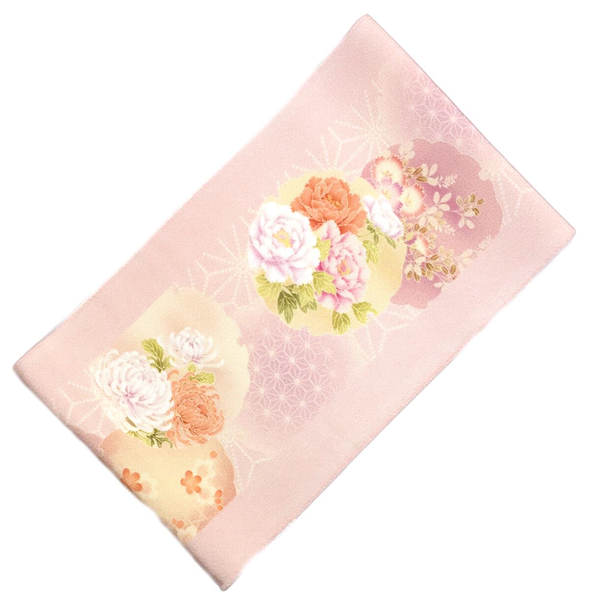 花柄 色半襟 正絹 ピンク色 No.3155 日本製 正絹100％ しっかり生地 染柄 はんえり 半襟 半衿 入学式 卒業式 振り袖 振袖 結婚式 お茶会 カジュアル系統におすすめの品物です 練習用に シルク 半衿 女物 レディース【キモノ仙臺屋の和装小物特集】