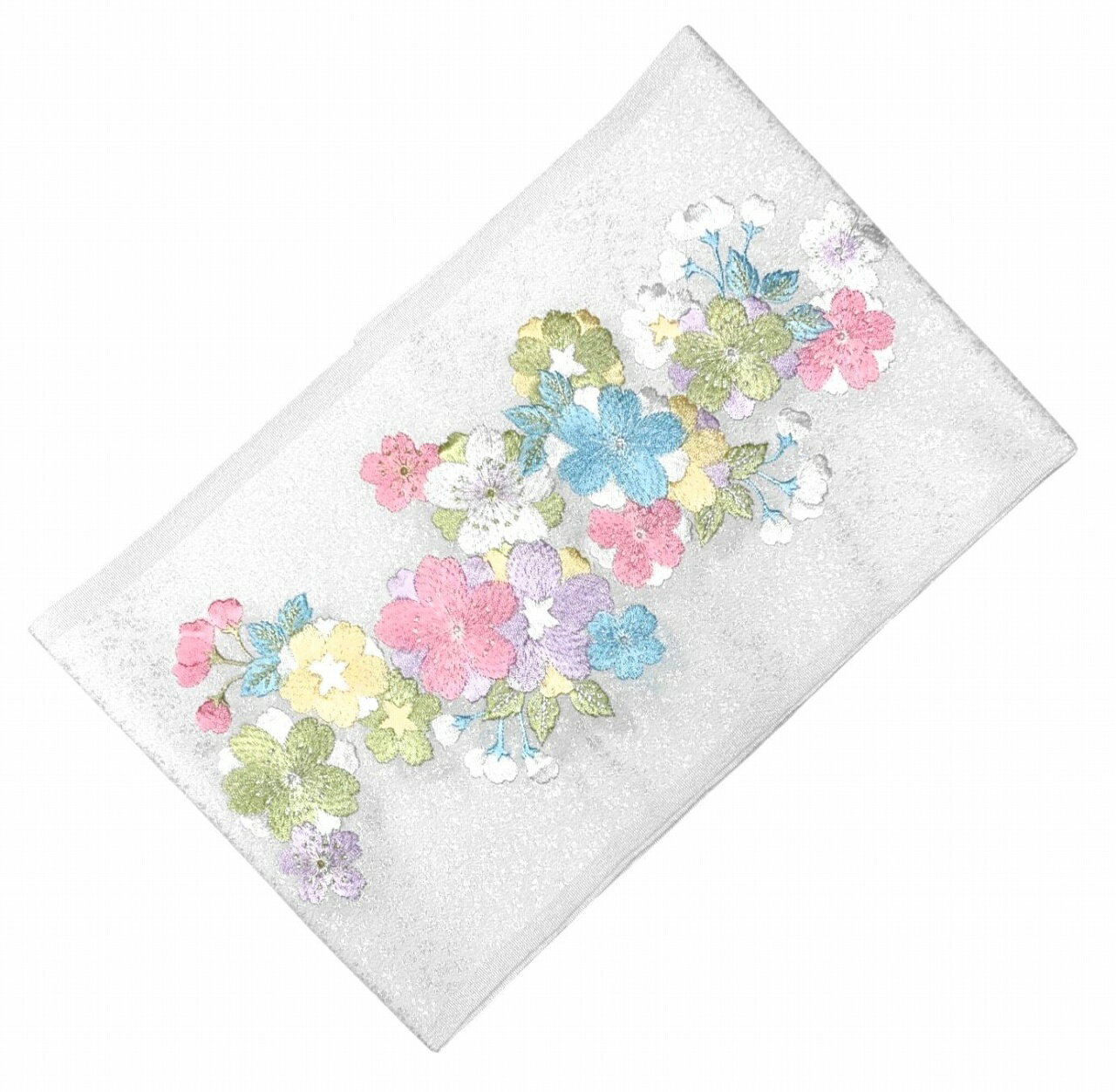 キモノ 仙臺屋 2号店の【安政二年創業 岡重】刺繍半衿 刺繍半襟 洗えるポリエステル 地色 白色 No.10245 レーヨン刺繍 日本製 老舗 ブランド 岡重謹製 着物 和装小物 振袖 成人式 訪問着 付下げ 卒業式 結婚式 晴れ着 舞台衣装 豪華 華やか エレガント【キモノ仙臺屋の和装小物特集】｜アングル2