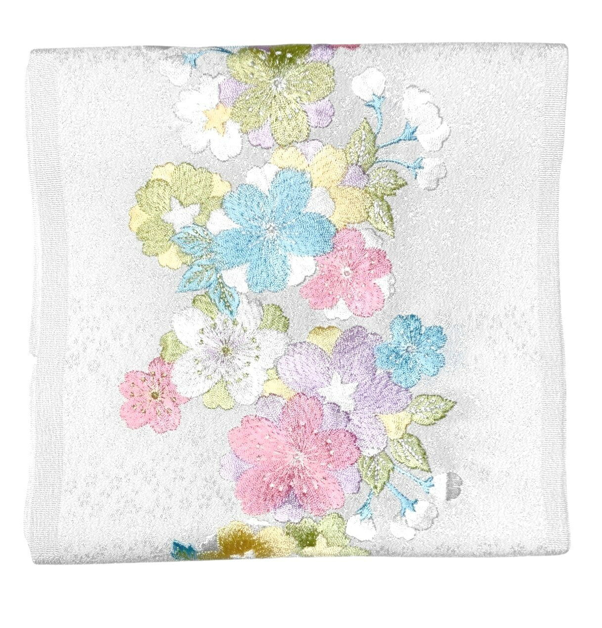 キモノ 仙臺屋 2号店の【安政二年創業 岡重】刺繍半衿 刺繍半襟 洗えるポリエステル 地色 白色 No.10245 レーヨン刺繍 日本製 老舗 ブランド 岡重謹製 着物 和装小物 振袖 成人式 訪問着 付下げ 卒業式 結婚式 晴れ着 舞台衣装 豪華 華やか エレガント【キモノ仙臺屋の和装小物特集】｜アングル3