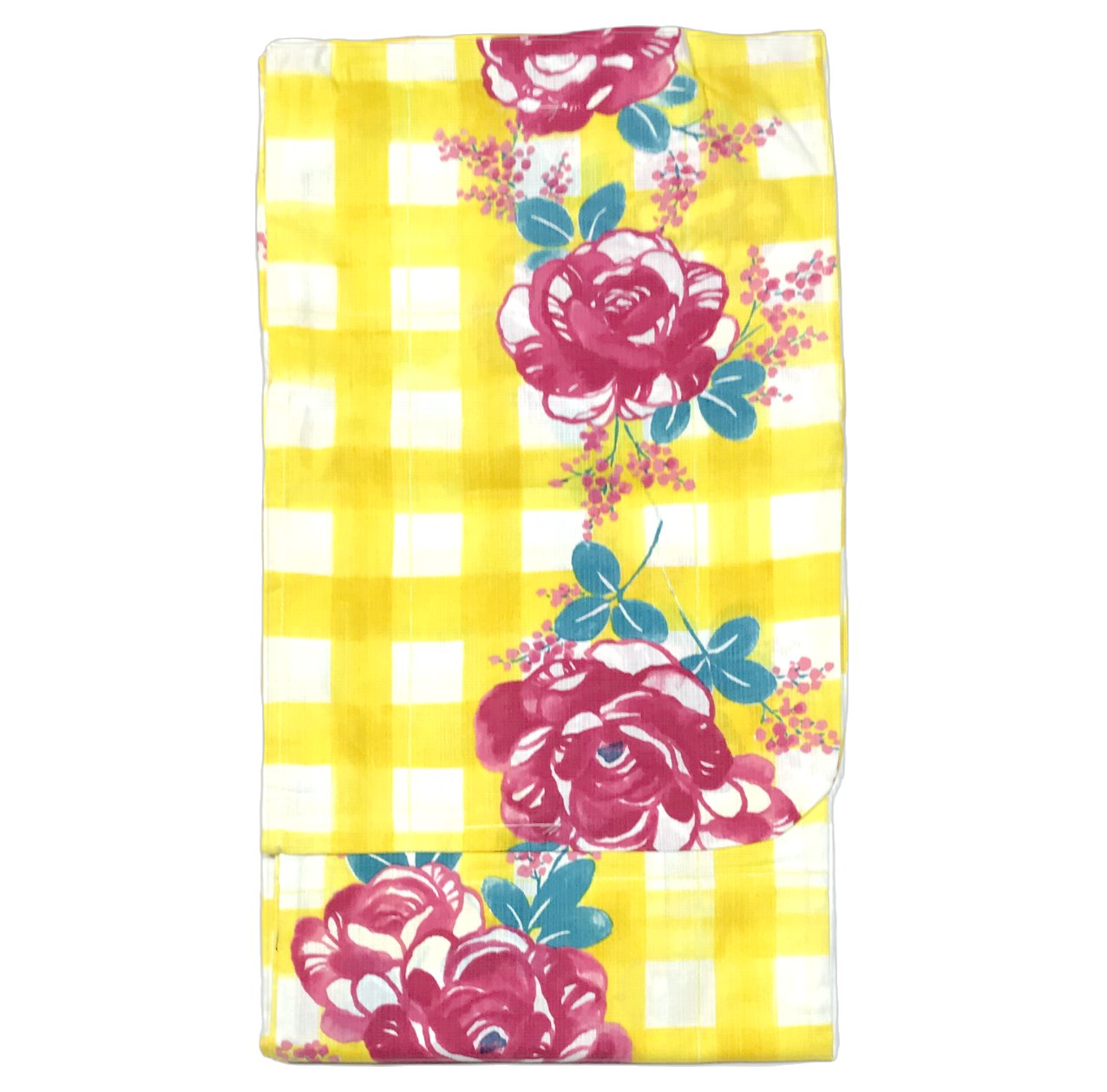 Female Yukatas - 大人女性用浴衣 黄色 片身替わり柄女性用 差し込み衿芯付 No.424 日本の染 レディース 浴衣 ゆかた綿100％ Mサイズ 身丈約163cm 袖丈約49cm 裄丈約67cm 適応身長152cm～165cm 女性用お仕立て上がり 浴衣 和服 和装 おしゃれ 夏祭り【キモノ仙臺屋の和装小物特集】