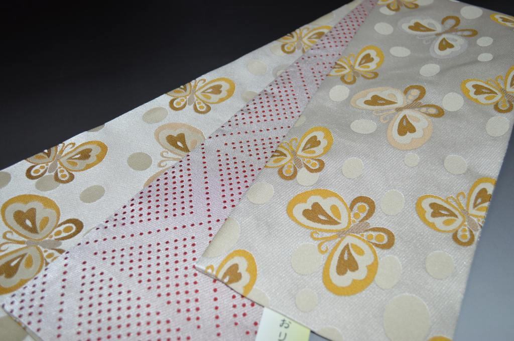 特選お洒落小袋帯-No.3062おりびと（半幅帯・織柄）お洒落着物・ゆかたにも◎日本製・サイズ長さ約390cm巾約16cm品質表示ポリエステル100％日本製【キモノ仙臺屋の和装小物特集】