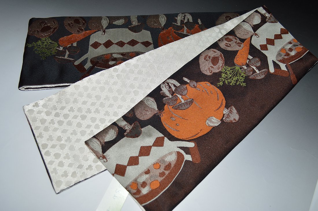 特選お洒落小袋帯-No.5517おりびと（半幅帯・織柄）お洒落着物・ゆかたにも◎日本製・サイズ長さ約390cm巾約16cm品質表示ポリエステル100％日本製【キモノ仙臺屋の和装小物特集】