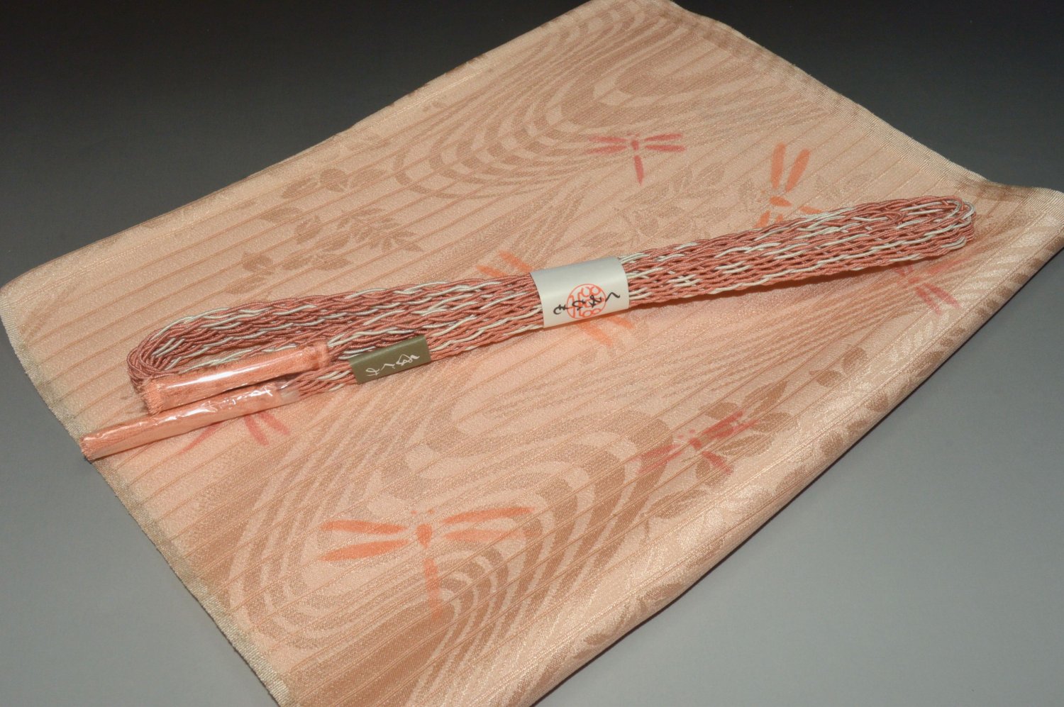 【送料無料】夏物帯締め帯揚げセット No.23399帯揚げ地色 洗柿（あらいがき）色系統 正絹素材 並尺 夏物 夏のお洒落きものに◎ うすもの 単衣用にオススメ 色無地 つむぎなどに◎ お稽古 普段着 お茶会 お食事会 訪問着 江戸小紋 色無地 付下げキモノ 仙臺屋の和装小物特集