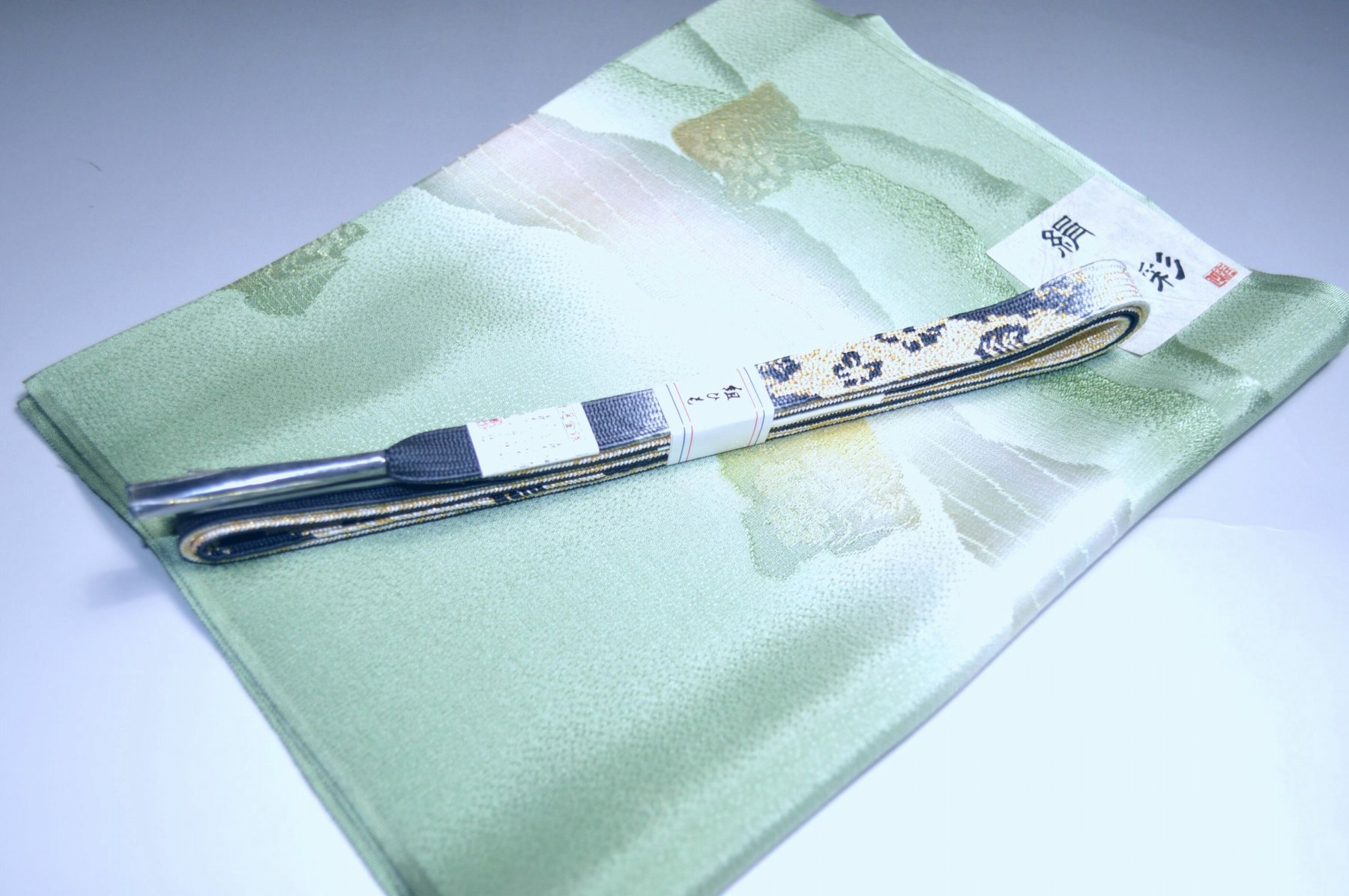 お洒落 江戸組紐 五嶋紐 正絹 帯締め ぼかし 帯揚げ 2点セット ラベンダー系 go-141-58