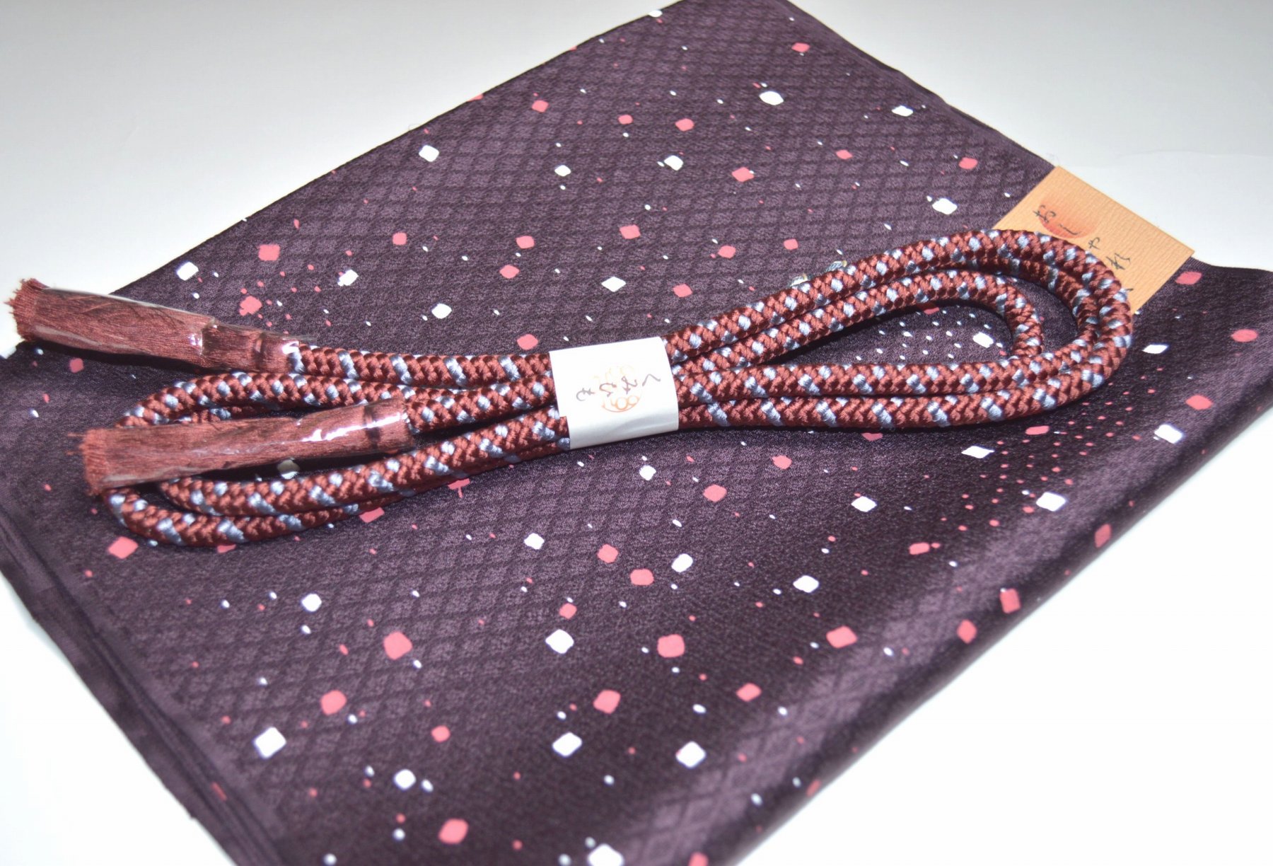 【送料無料】お洒落 帯締め帯揚げセット No.24490帯揚げ地色 似せ紫 にせむらさき色系統 正絹 並尺 カ..