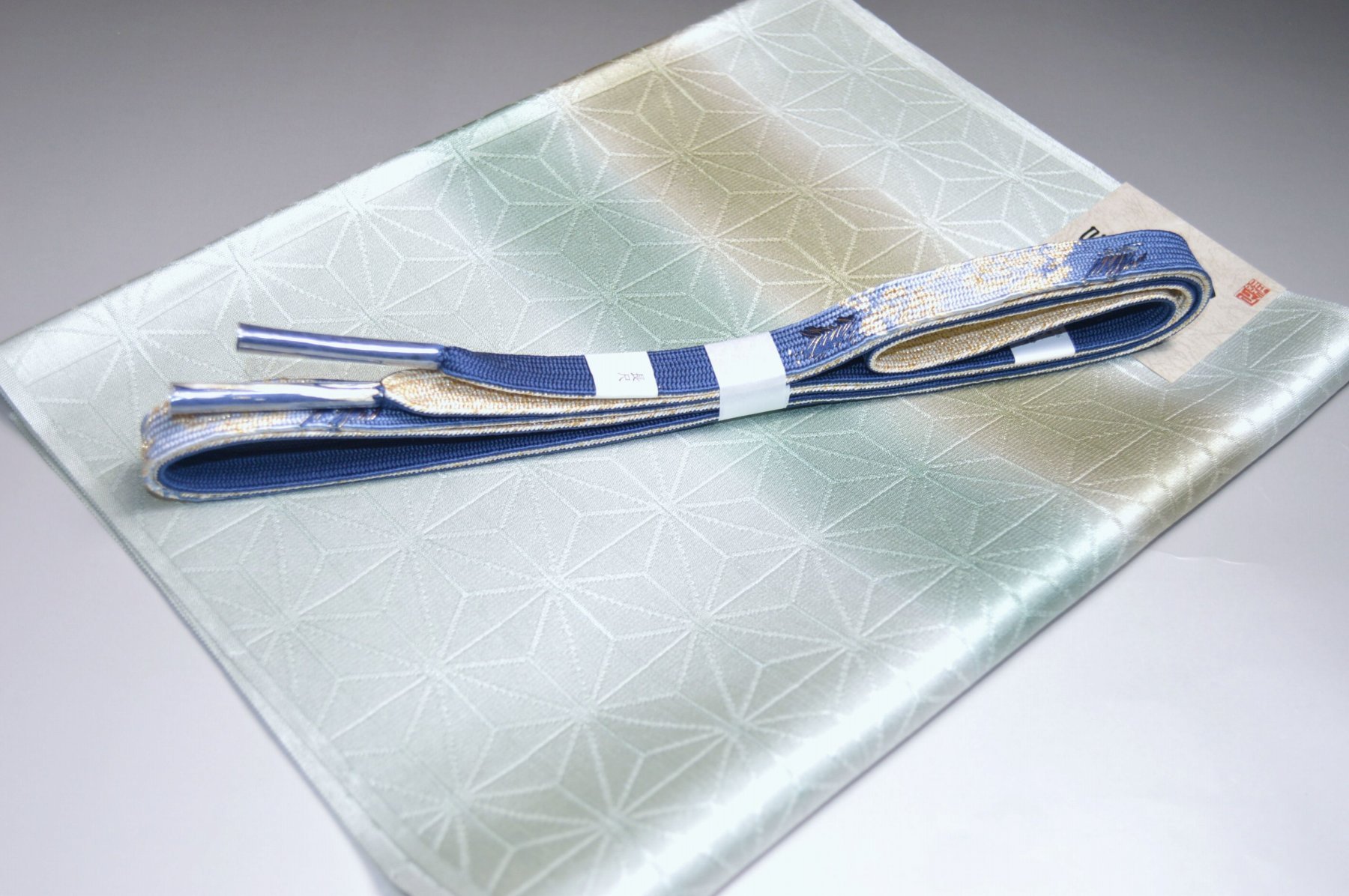 【送料無料】正装用にオススメ 三分金・五分金長尺帯締め帯揚げセット No.24649帯揚げ地色 白藍 しらあ..