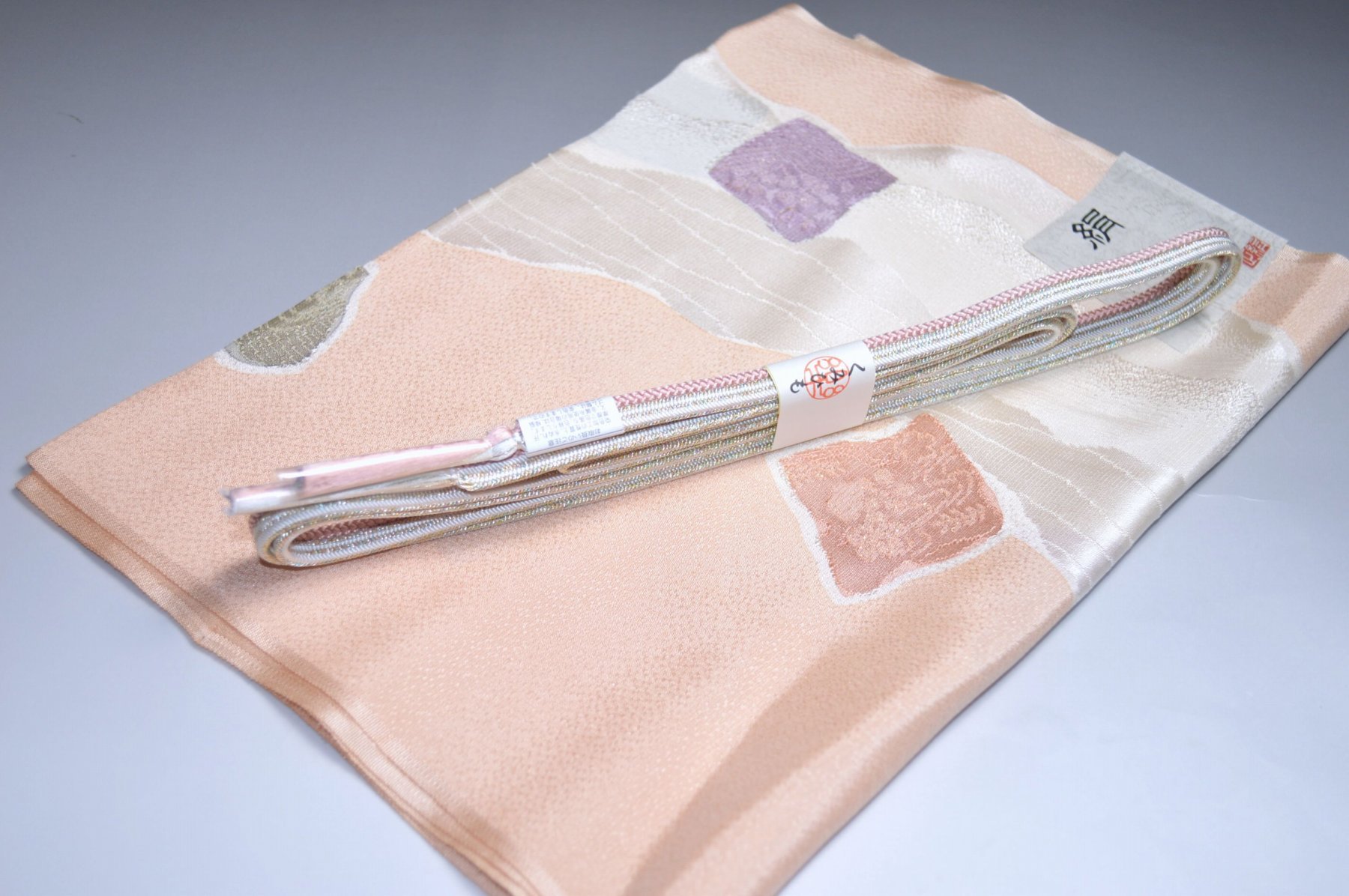 【送料無料】 京組国産長尺帯締め 帯揚げセット No.24702帯締め国産 帯揚げ地色 洗柿 あらいがき色系統..