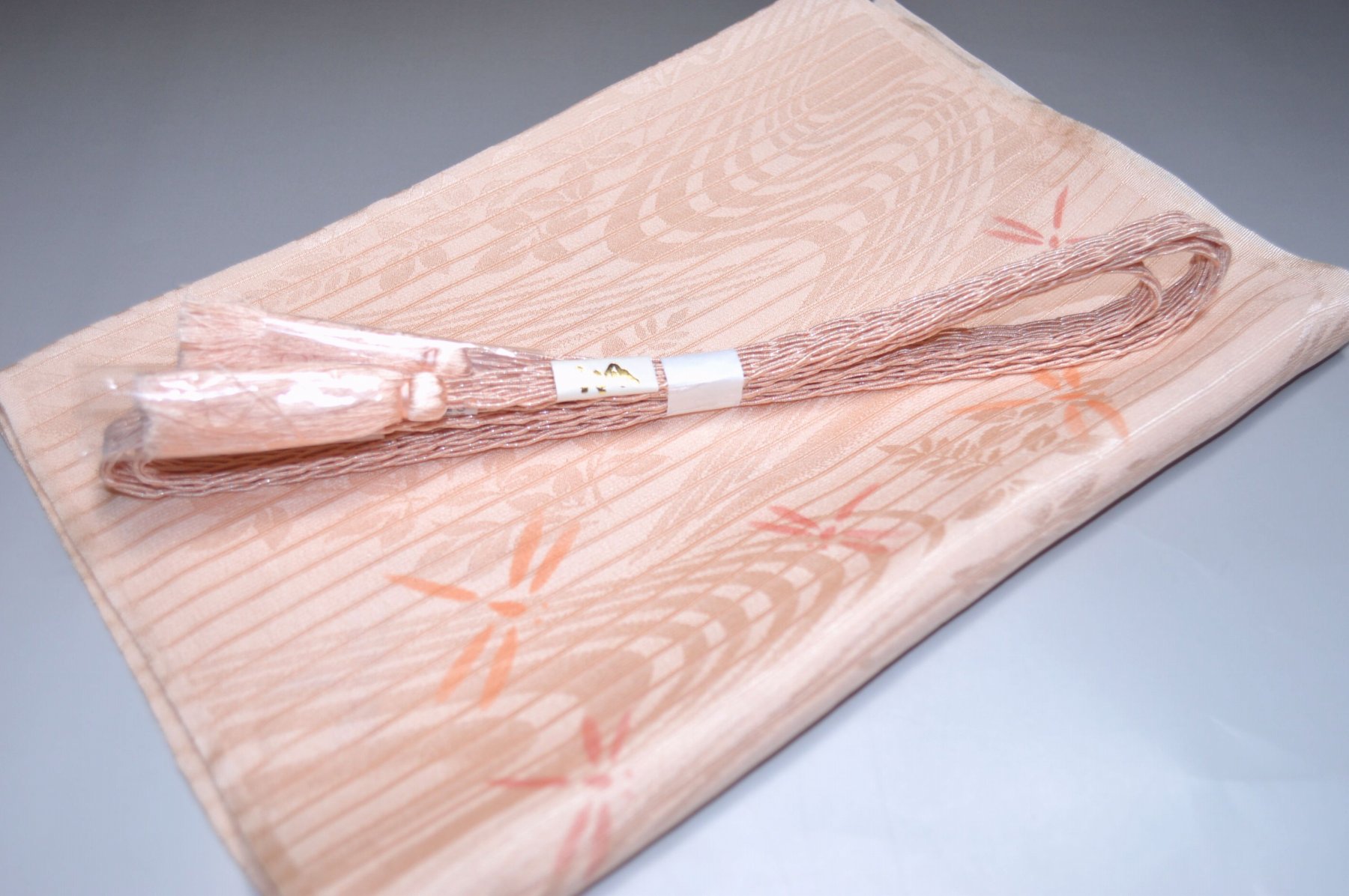 【送料無料】夏物帯締め帯揚げセット No.25168帯揚げ地色 洗柿（あらいがき）色系統 正絹素材 並尺 夏物 夏のお洒落きものに◎ うすもの 単衣用にオススメ 色無地 つむぎなどに◎ お稽古 普段着 お食事会 紬 訪問着 江戸小紋 色無地 付下げキモノ 仙臺屋の和装小物特集