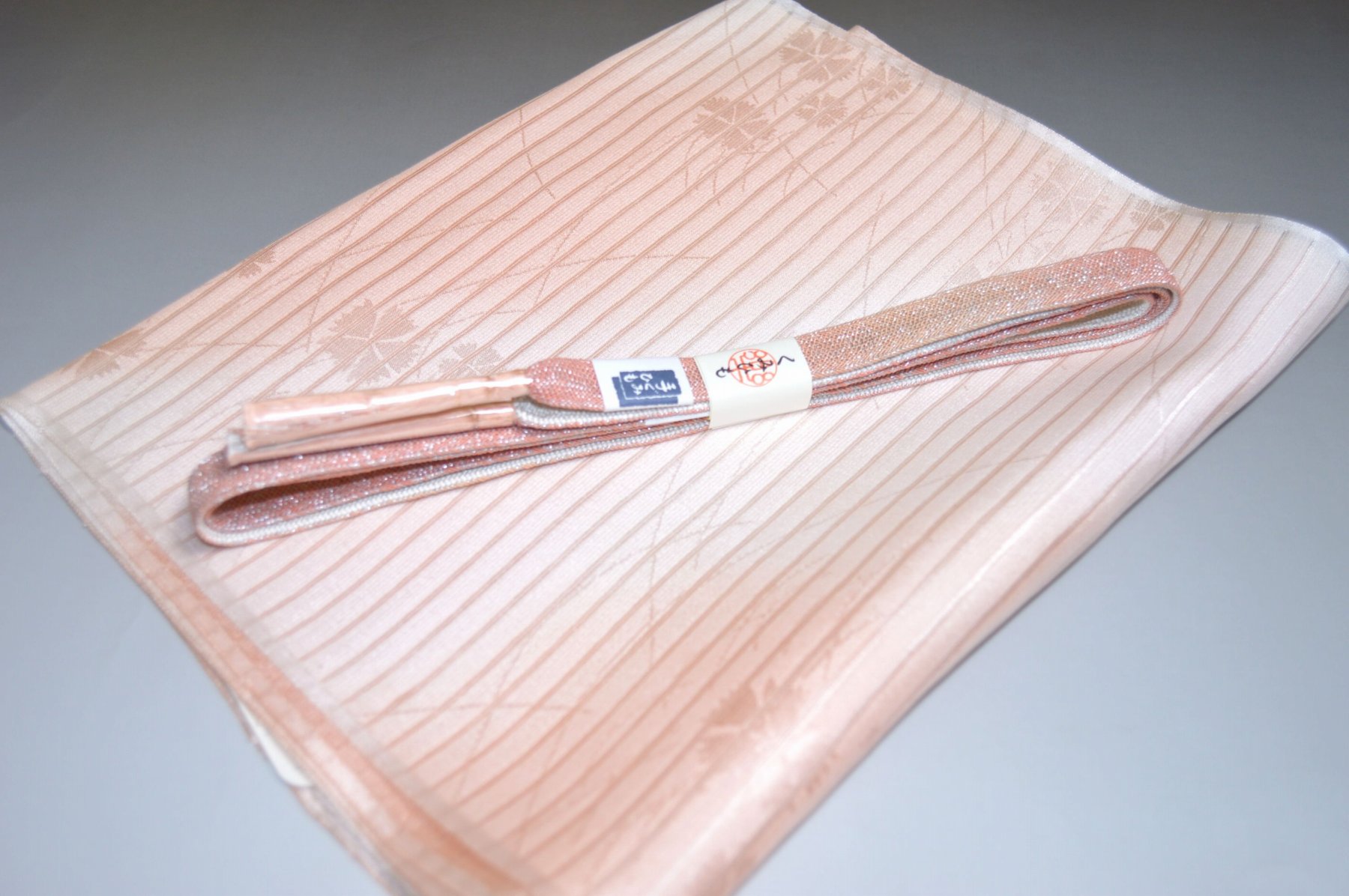 【送料無料】うすもの・単衣正装用にも◎紗帯締め帯揚げセット No.25439帯揚げ地色 洗柿（あらいがき）色系統 正絹素材 並尺 夏物 夏のお洒落きものに◎ うすもの 単衣用にオススメ 色無地 つむぎなどに◎ お稽古 普段着 お食事会 紬 訪問着 キモノ 仙臺屋の和装小物特集