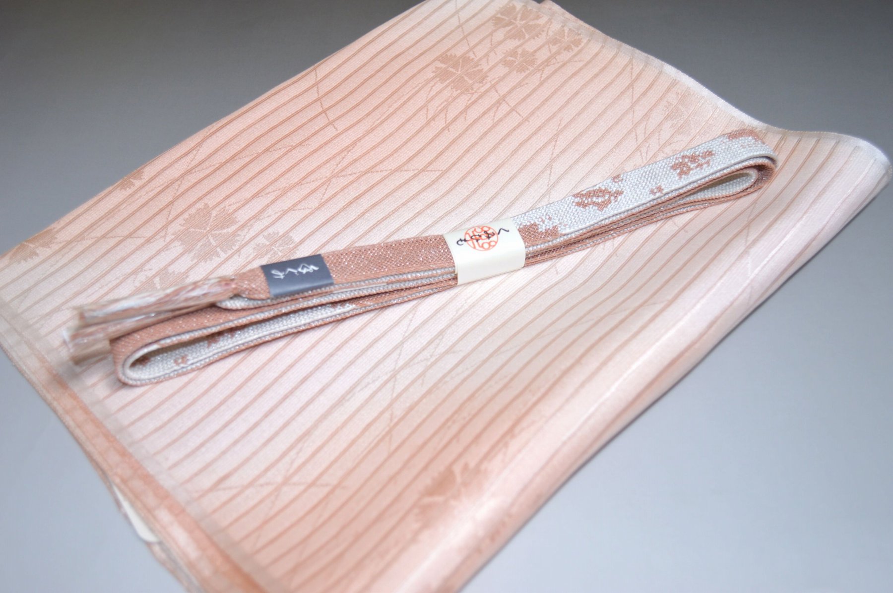 【送料無料】うすもの・単衣正装用にも◎紗帯締め帯揚げセット No.25440 帯揚げ地色 洗柿（あらいがき）色系統 正絹素材 並尺 夏物 夏のお洒落きものに◎ うすもの 単衣用にオススメ 色無地 つむぎなどに◎ お稽古 普段着 お食事会 紬 訪問着 キモノ 仙臺屋の和装小物特集