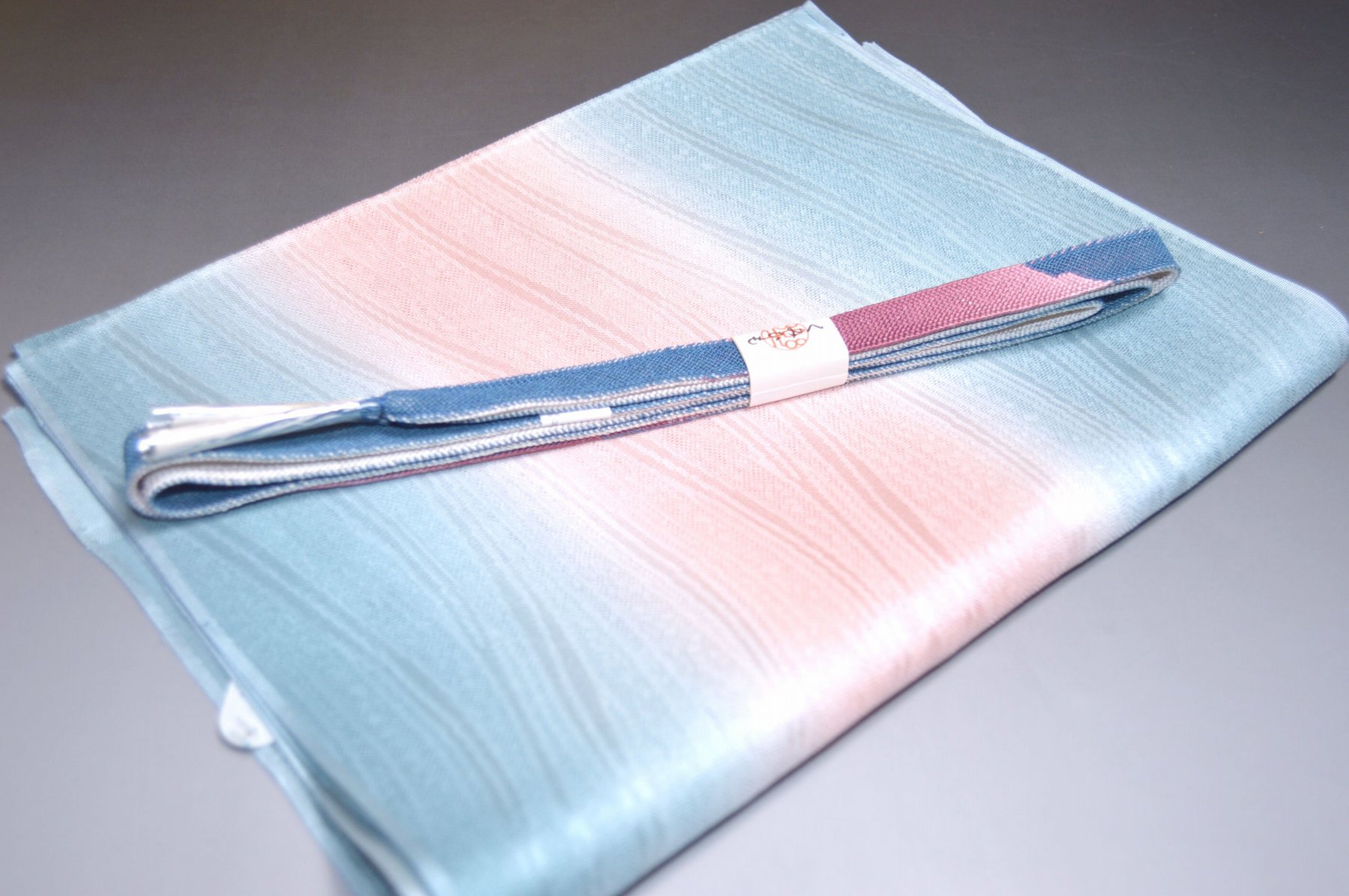 【送料無料】うすもの・単衣正装用にも◎紗帯締め紗帯揚げセット No.25513帯揚げ地色 透きとおった緑みの青色系統 正絹素材 並尺 夏物 夏のお洒落きものに◎ うすもの 単衣用にオススメ 色無地 つむぎなどに◎ 普段着 お食事会 紬 訪問着 キモノ 仙臺屋の和装小物特集