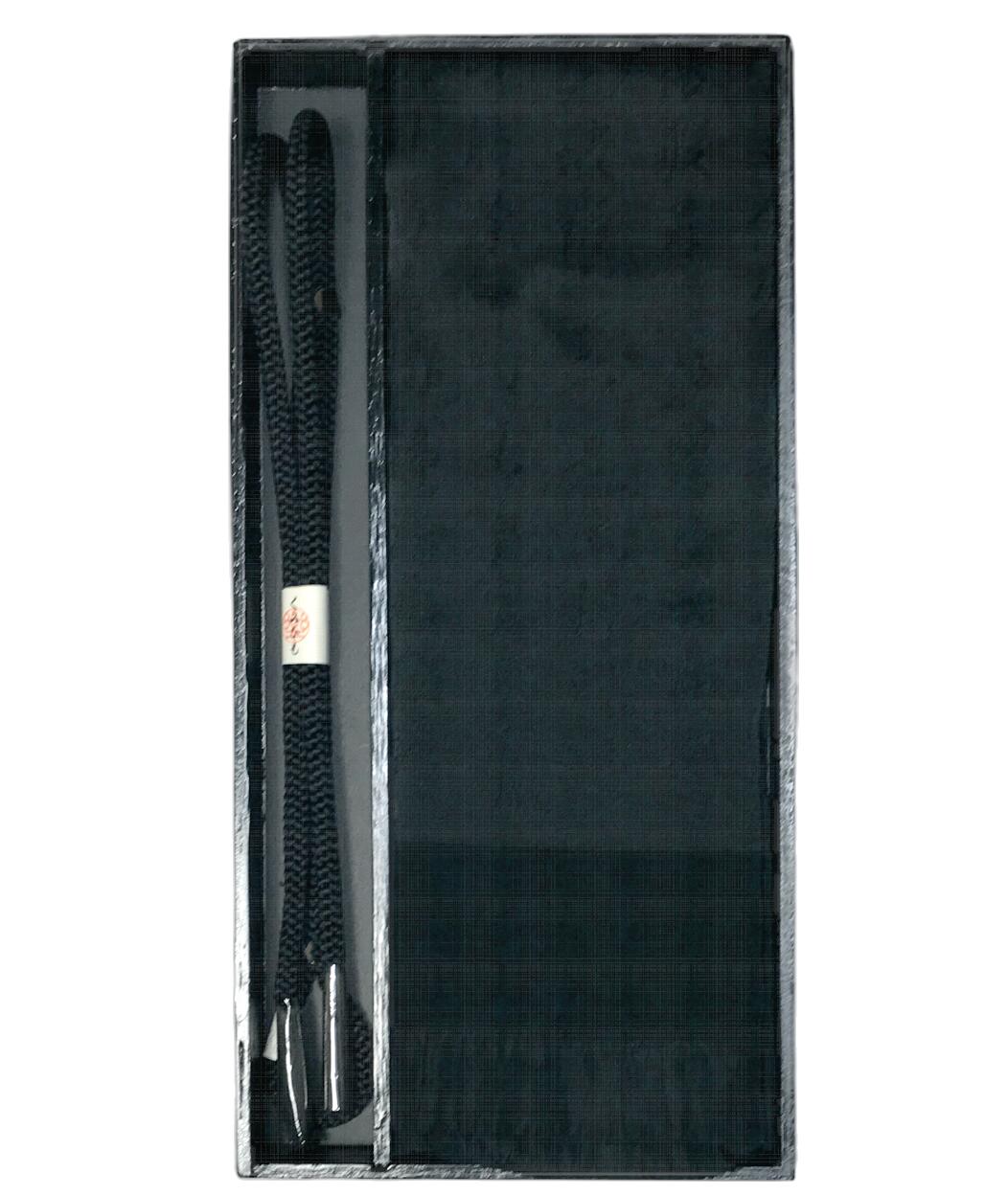 喪服用 正絹帯締め帯揚げセット箱入り No.25587 帯締め丸組 黒色系統 並尺 冬用 絹100％ 不祝儀 黒の帯〆 お葬式用 喪服 紋付 レディース 帯締め 帯揚げ お葬式用黒着付小物 葬式 法事 女性 ブラックフォーマル お通夜 キモノ仙臺屋の和装小物特集