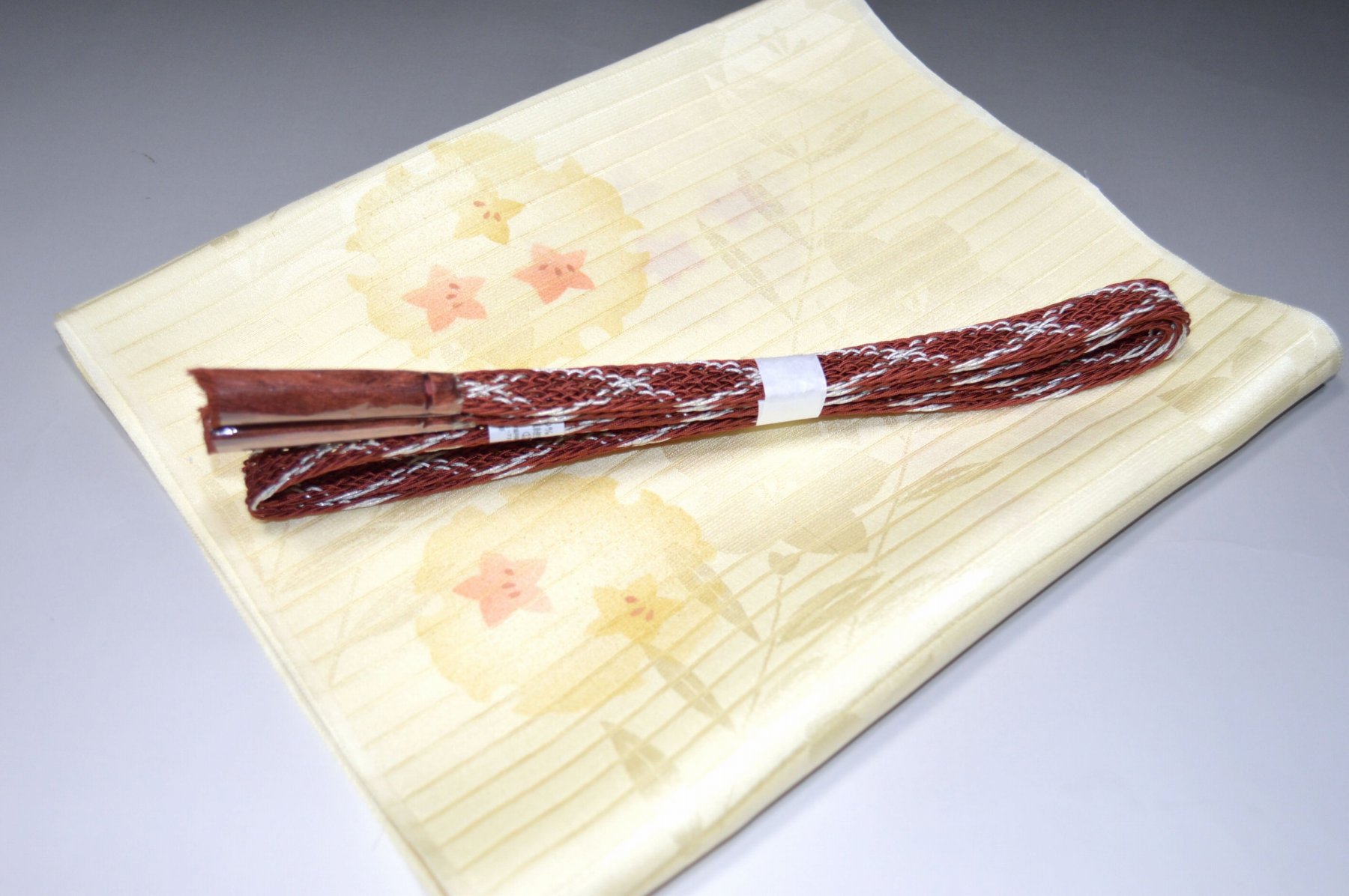 【送料無料】夏物 レース帯締め 絽帯揚げセット No.26105帯揚げ地色 菩提樹系 正絹素材 並尺 夏物 夏のお洒落きものに◎ うすもの 単衣用にオススメ 色無地 つむぎなどに◎ お稽古 普段着 お食事会 紬 訪問着 江戸小紋 色無地 付下げキモノ 仙臺屋の和装小物特集