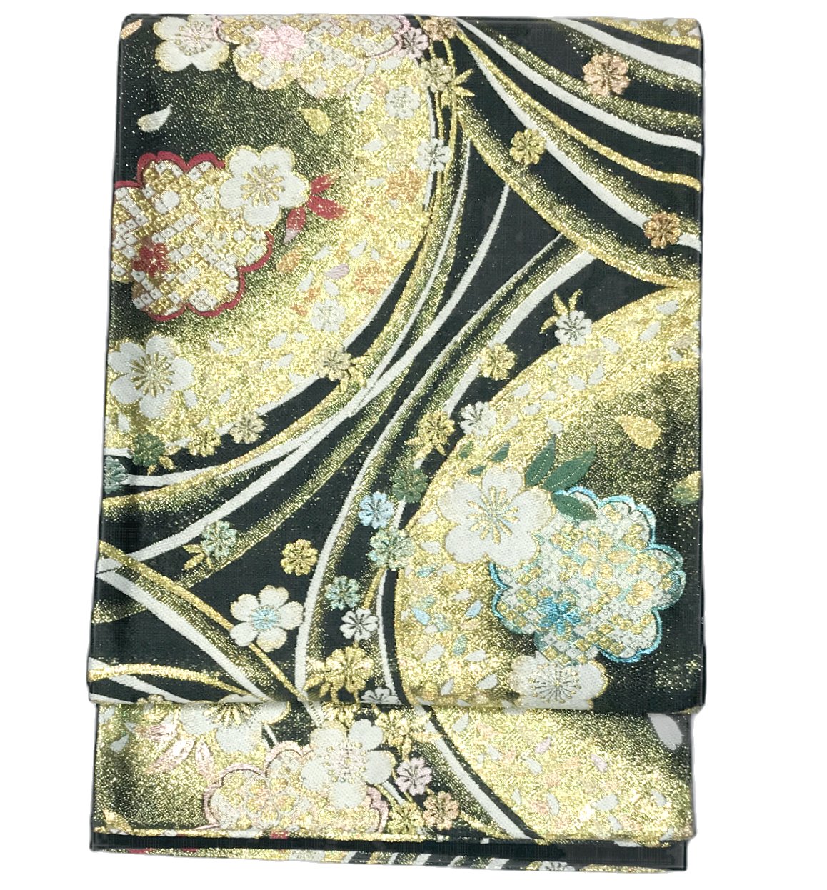 Rakuten - 振り袖向き袋帯 貸衣装使用の中古袋帯 No.066 ママ振袖リニューアルにオススメ 使用頻度の低いリユース品 お仕立て上がり品 USED袋帯 中古帯 リサイクル品 貸衣装使用リユース品（長さ430cmから440cm）【しみ汚れ有り】【手芸にもオススメ】【中古】【リサイクル袋帯】