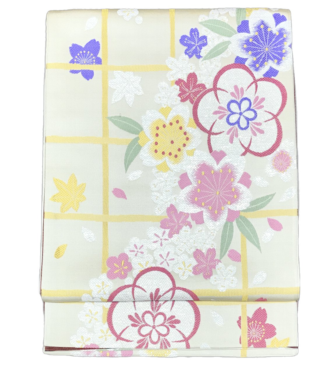 乐天商城 - 振り袖向き袋帯 貸衣装使用の中古袋帯 No.085 ママ振袖リニューアルにオススメ 使用頻度の低いリユース品 お仕立て上がり品 USED袋帯 中古帯 リサイクル品 貸衣装使用リユース品（長さ430cmから440cm）【しみ汚れ有り】【手芸にもオススメ】【中古】【リサイクル袋帯】