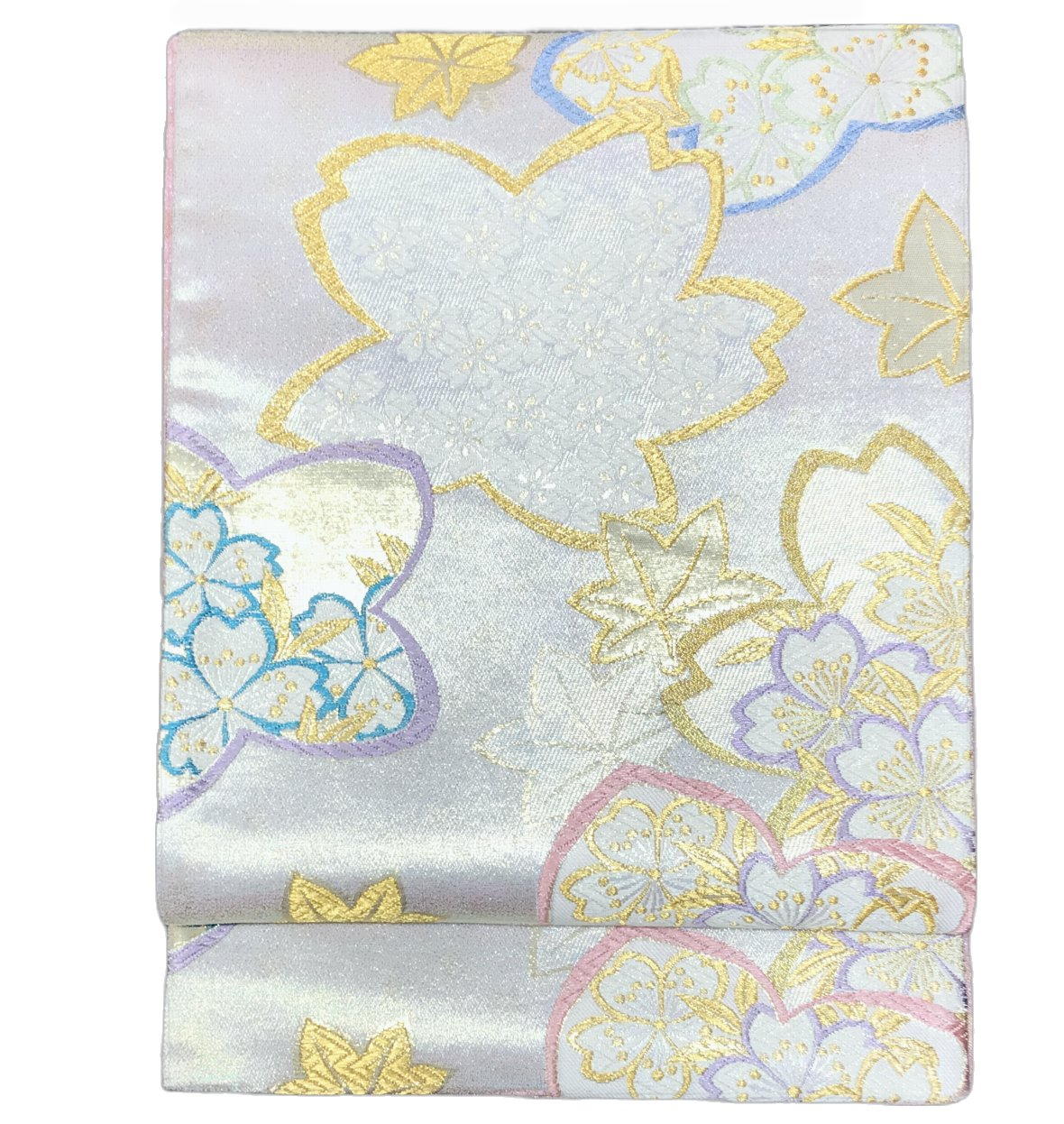 乐天商城 - 振り袖向き袋帯 貸衣装使用の中古袋帯 No.116 ママ振袖リニューアルにオススメ 使用頻度の低いリユース品 お仕立て上がり品 USED袋帯 中古帯 リサイクル品 貸衣装使用リユース品（長さ430cmから440cm）【しみ汚れ有り】【手芸にもオススメ】【中古】【リサイクル袋帯】