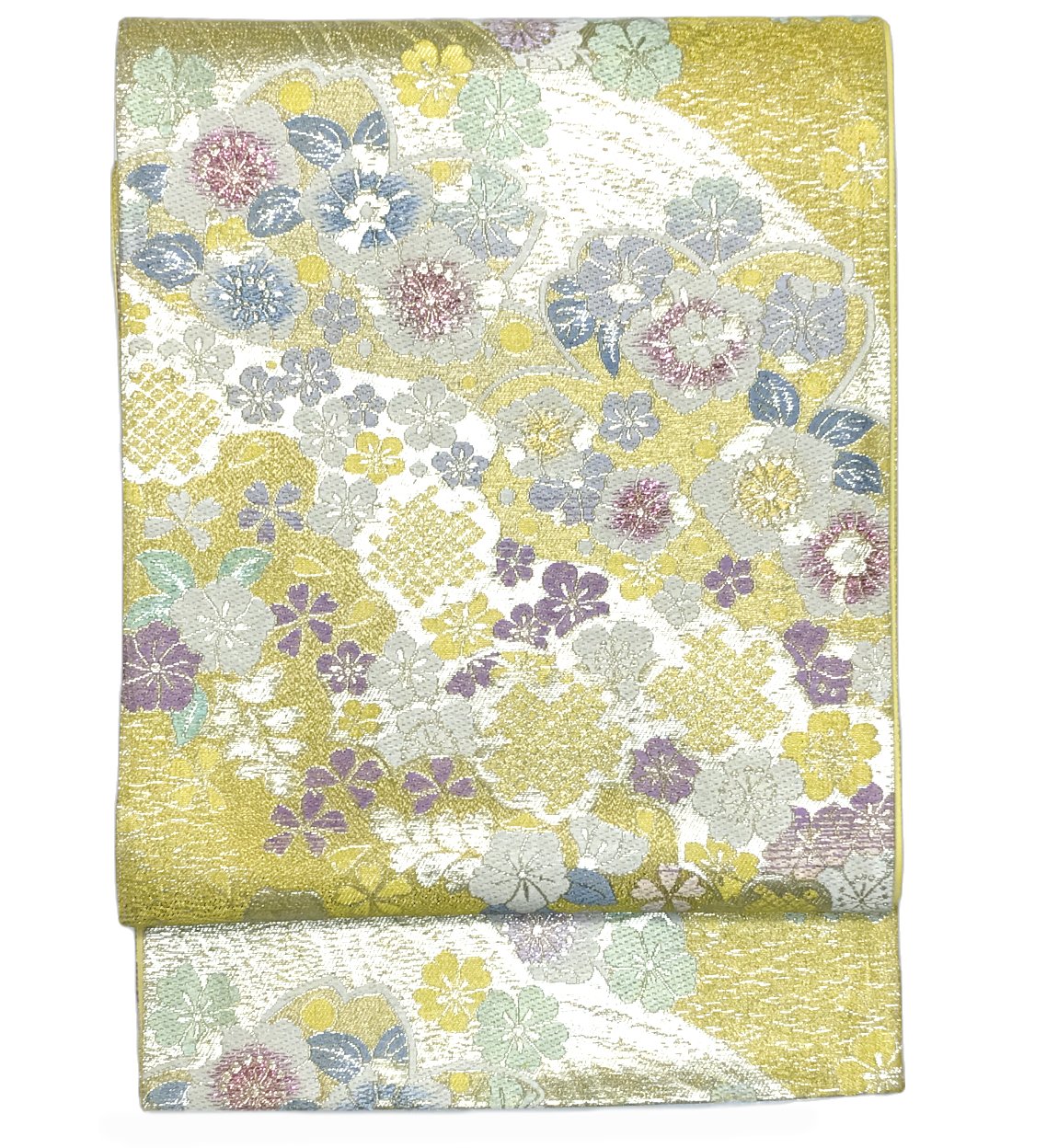 乐天商城 - 振り袖向き袋帯 貸衣装使用の中古袋帯 No.144 ママ振袖リニューアルにオススメ 使用頻度の低いリユース品 お仕立て上がり品 USED袋帯 中古帯 リサイクル品 貸衣装使用リユース品（長さ430cmから440cm）【しみ汚れ有り】【手芸にもオススメ】【中古】【リサイクル袋帯】