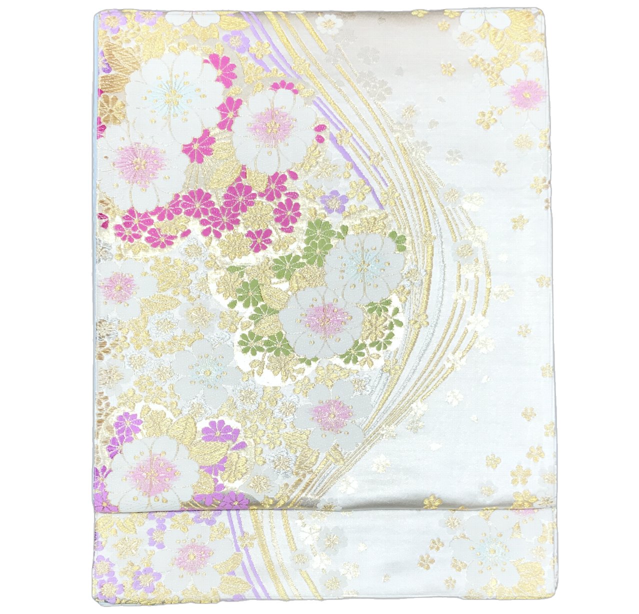 Rakuten - 振り袖向き袋帯 貸衣装使用の中古袋帯 No.191 ママ振袖リニューアルにオススメ 使用頻度の低いリユース品 お仕立て上がり品 USED袋帯 中古帯 リサイクル品 貸衣装使用リユース品（長さ430cmから440cm）【しみ汚れ有り】【手芸にもオススメ】【中古】【リサイクル袋帯】