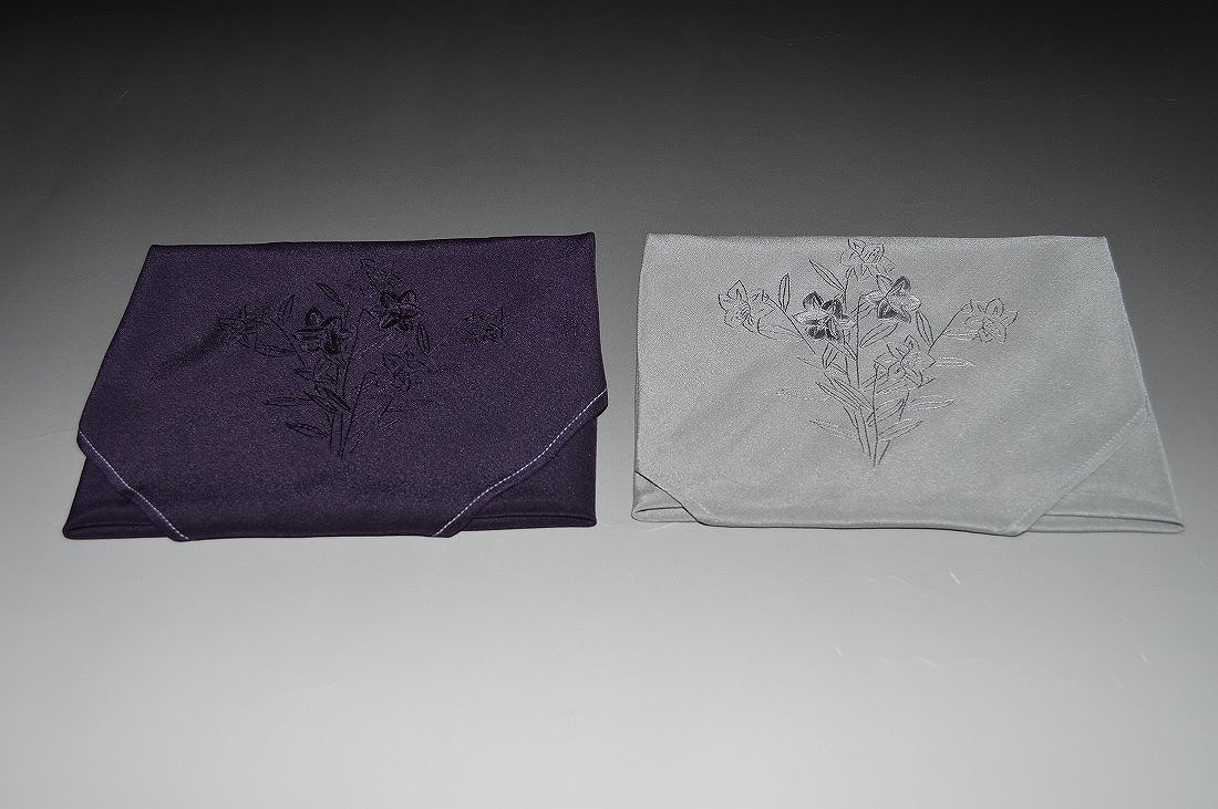 高級慶弔刺繍正絹ふくさセット-No.360サイス約39×39cm生地・絹100％手刺繍糸・絹100％ギフトに◎　慶弔兼用色◎　モダン インテリア カバー 包み エコ【キモノ仙臺屋の和装小物特集】