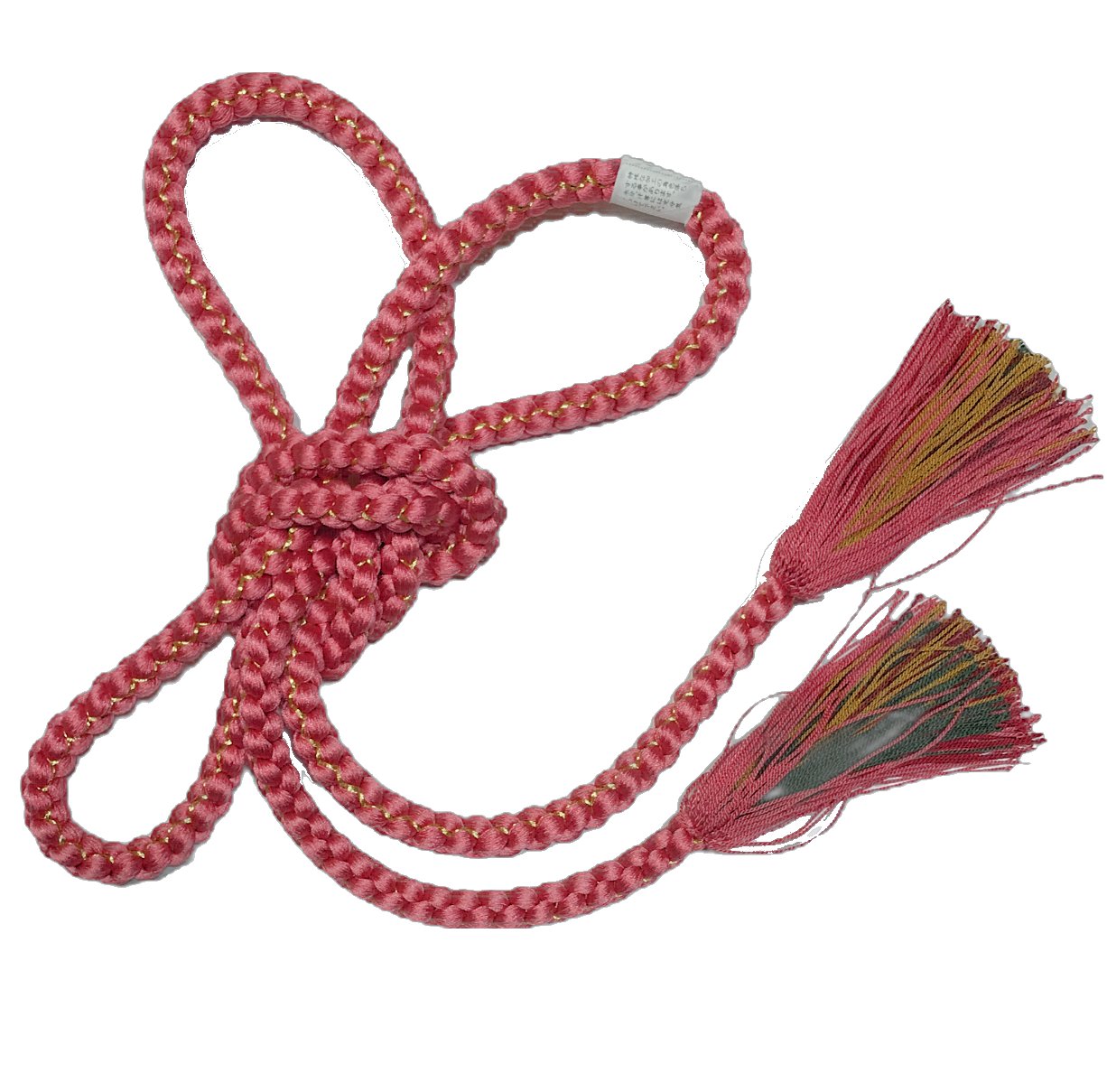 Fitting Accessories - 振袖用 正絹 絹100% 丸組 帯締め ピンク色 No.2656 お洒落用 長さ174cm（房含む）新品 帯〆 成人式 ママ振袖アレンジに最適 礼装用 和装小物 振り袖 晴れ着用 訪問着 付下げ 色無地 小紋 紬 【キモノ仙臺屋】