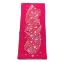 パール刺繍全通半襟 真紅色 No.3165 しっかりピンク地 日本製の白色刺繍半襟 本体素材:ポリエステル100% PPパッケージ 生地しっかり はんえり 半襟 半衿 入学式 卒業式 振り袖 結婚式 カジュアル系統におすすめの品物です 練習用にも