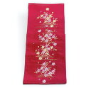 パール刺繍全通半襟 真紅色 No.3166 しっかり 日本製の白色刺繍半襟 本体素材:ポリエステル100% PPパッケージ 生地しっかり はんえり 半襟 半衿 入学式 卒業式 振り袖 結婚式 カジュアル系統におすすめの品物です 練習用にも