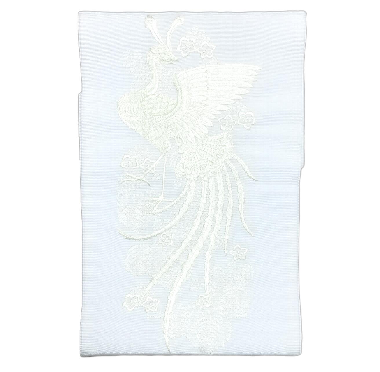 くすみカラー振袖にオススメの鳳凰柄刺繍半襟 No.10004 白地×黄色刺繍糸 刺繍重め 結婚式留袖にもオススメ 日本製の白色刺繍半襟 刺繍丹後製 くすみカラー対応 ポリエステル100％ 刺繍レーヨン糸 東洋紡糸使用 古典柄 半衿 半えり はんえり 成人式 卒業式 振袖 振り袖 留袖