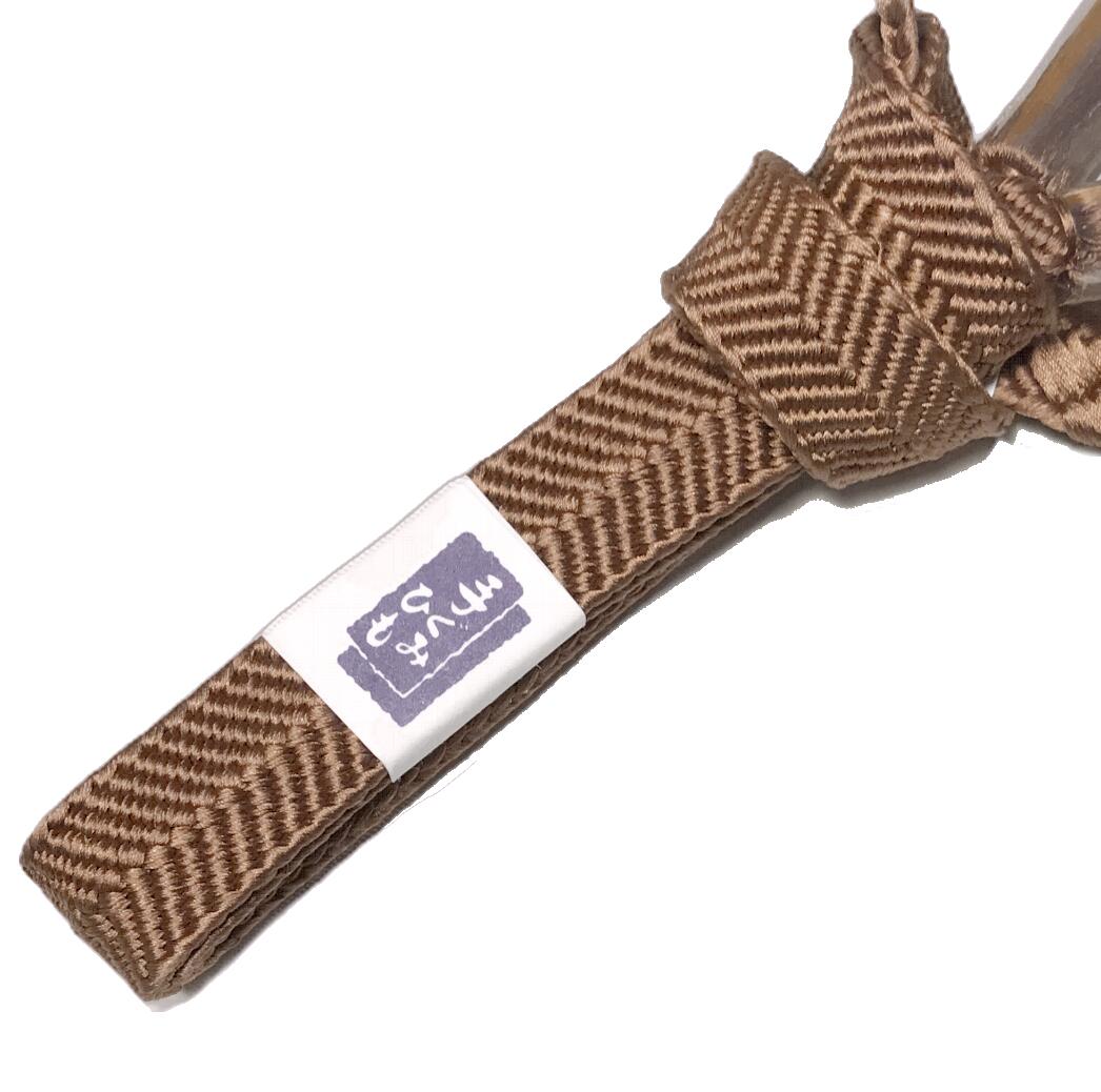 男物平組羽織紐 正絹 (長さ約35センチ以上・房含む) 渋紙色 (しぶかみ)色系統 No.3174 メンズ 絹100％ 普段着向き 和装小物 着付け小物 通年用【男羽織】【男物アンサンブル】普段着 おしゃれ着 便利な和装小物 羽織【キモノ仙臺屋の和装小物特集】