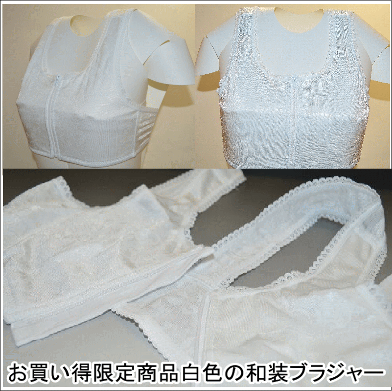 【送料無料】お買い得限定商品白色の和装ブラジャー 京かいらしタイプ フロントファスナー和装ブラ きれいな着付けにオススメ 補正 白色 パッケージは随時変わる場合あり ポスト投函で送料無料 クリックポスト配送【キモノ仙臺屋の和装小物特集】【浴衣にもオススメ】