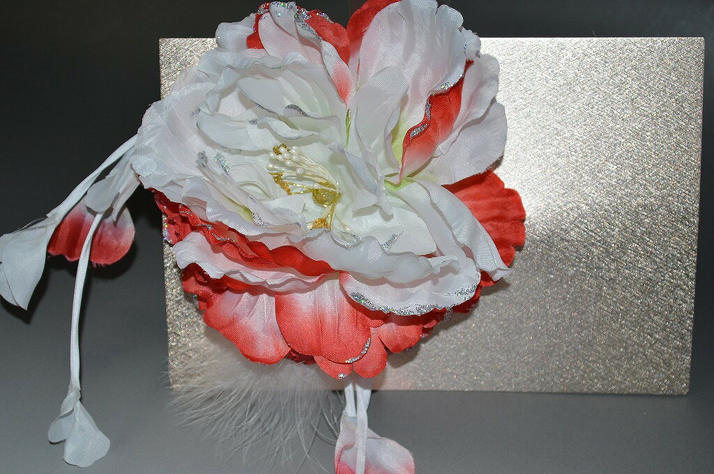 フラワー髪飾り−No.309（透明ケース入り）晴れ着・入卒式に◎【キモノ仙臺屋の和装小物特集】