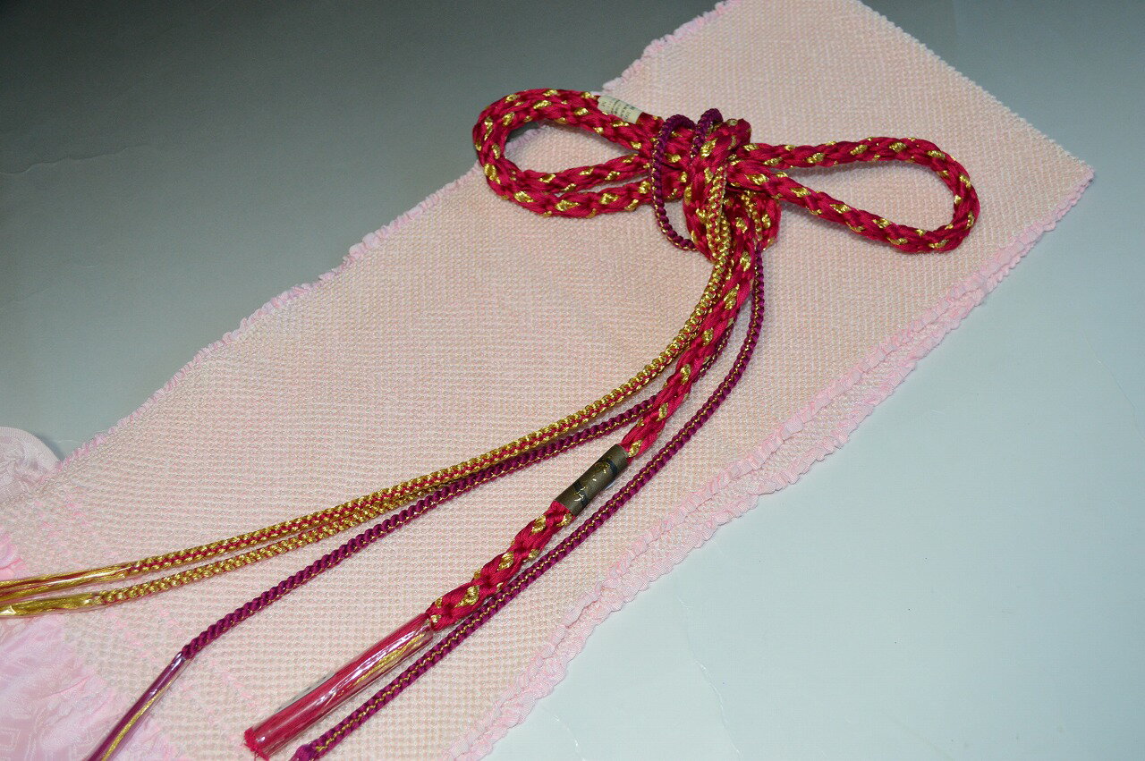 振り袖礼装用2点セットNo.11743帯締め・帯揚げセット正絹素材・振り袖にオススメしぼが若干異なる場合あり・少々難あり【キモノ仙臺屋の和装小物特集】