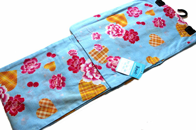 お買得品/変わり織り浴衣-No.093【地色：水色/仕立て上がり/フリーサイズ/綿100％】