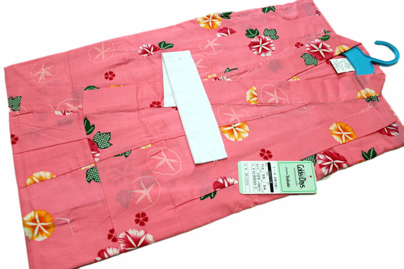 お仕立て上がり女の子浴衣-No.228 浴衣 女の子 子供（120サイズ/地色：ピンク色/7才〜8才女の子用※画像2枚目はサイズ参照用となります。）