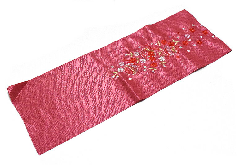 メール便送料無料 半衿 子供 女の子 七歳 刺繍半襟-y-52-薄墨桜色 三歳 七歳（ポリエステル  ...