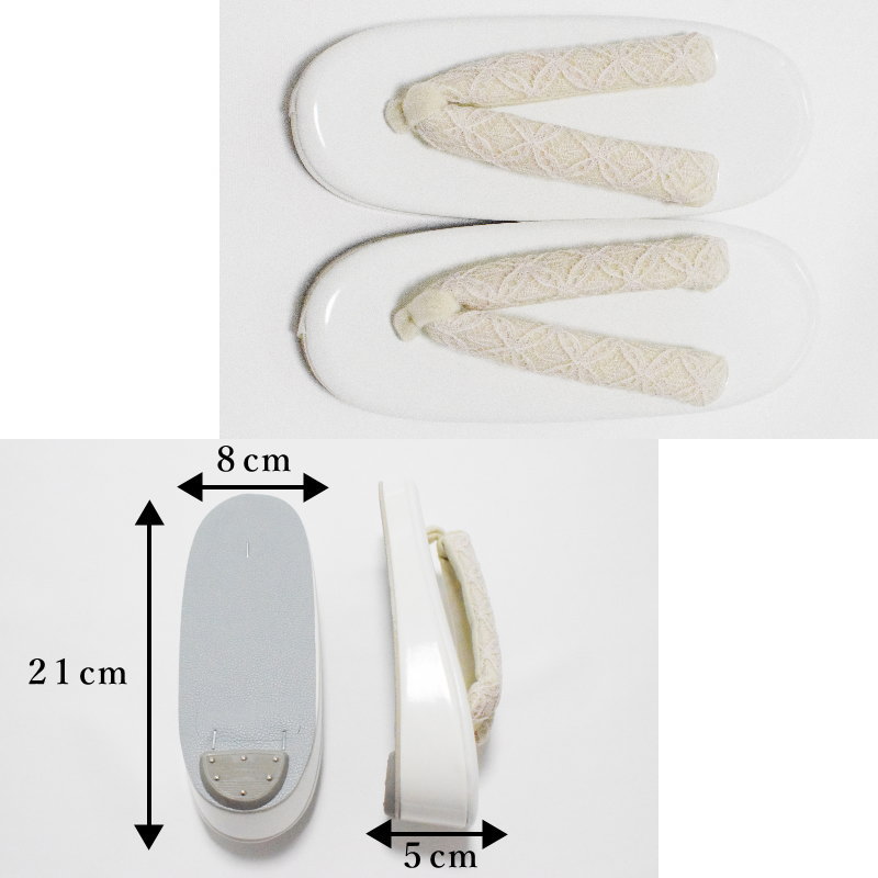 goq 七五三 レース鼻緒の草履 七歳（白色 21センチ 子供草履 七五三 ひなまつり お正月 七才 七歳 草履） 3