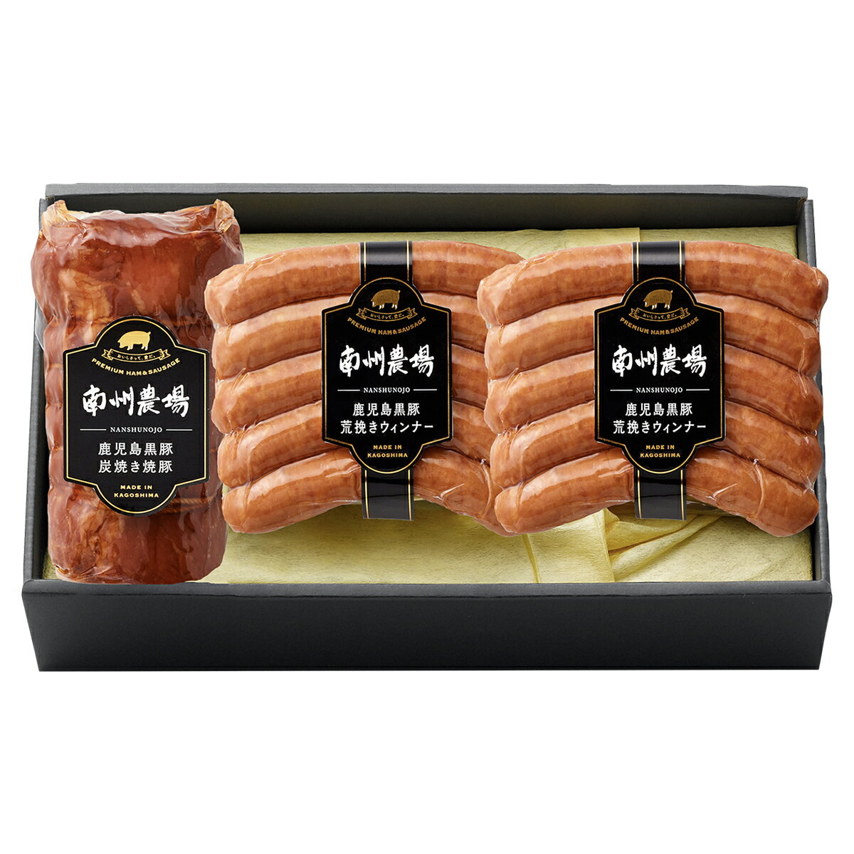 焼豚 かごしま黒豚 焼豚 ウィンナーセット 焼豚 200g ウィンナー 120g×2 【送料無料】九州 鹿児島産 黒豚 焼豚 ウィンナー 豚肉 お中元 お歳暮 お祝い ギフト ご贈答用 ご家庭用 化粧箱入 おすすめ 人気 グルメ