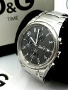 【中古品】正常動作 正規品 稼働品 良品 D&G TIME サンドパイパー ステンレスガンメタブラック 3719770123 メンズ腕時計 電池交換済 清掃済