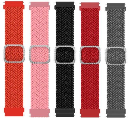 スマートウォッチバンド20mm22mmベルト編み込み長さ調整可能コンパチブル伸縮性ナイロンバンド交換ウォッチベルト腕時計ベルトウェアラブルSmartWatch