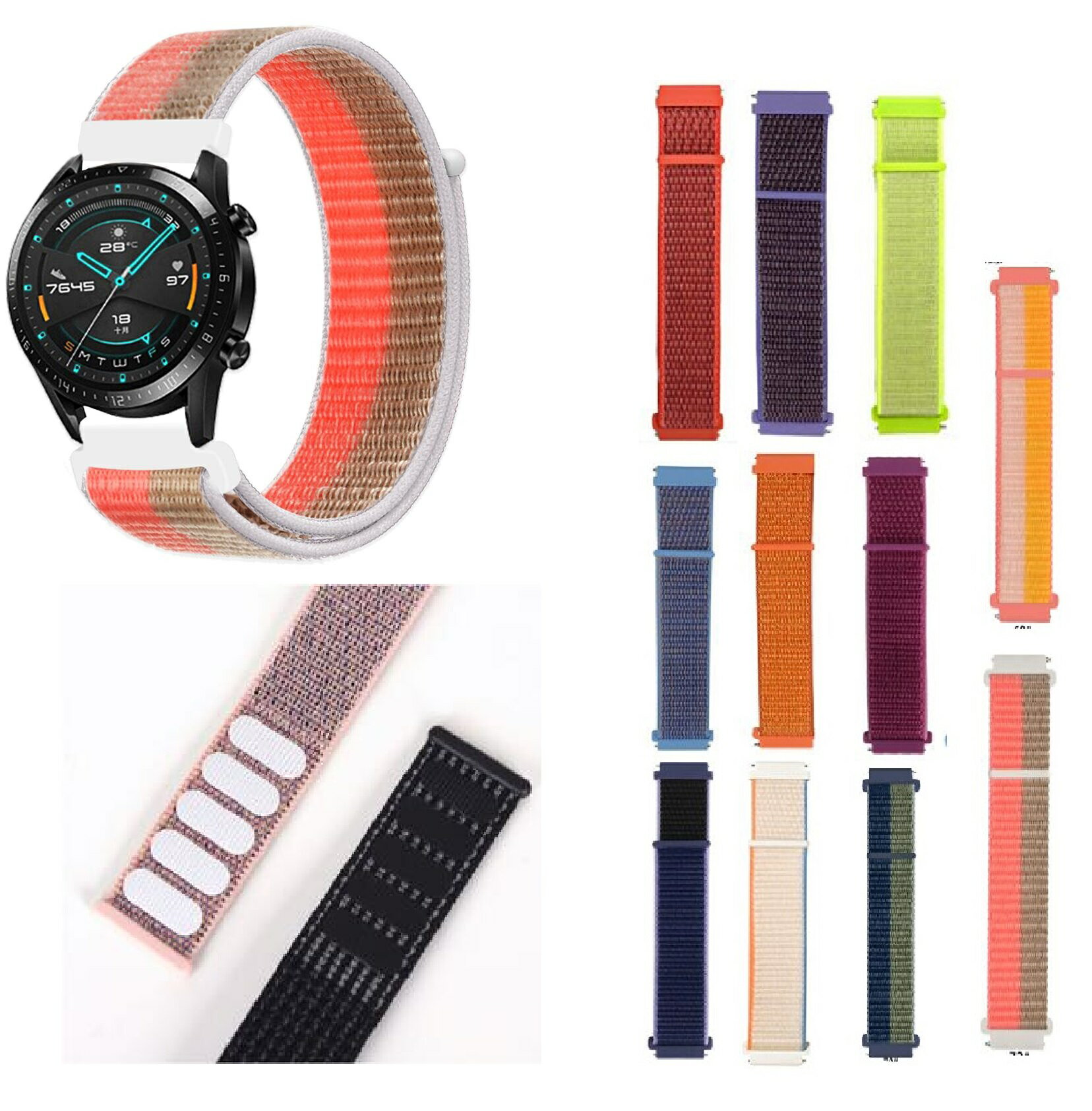 amazfit Bip3 /bip 3 pro / GTS 2e / GTS 2mini / GTS2 / BIP U / BIP S / GTR 42MM / GTS / BIP / BIP lite ベルトマジックテープ 時..