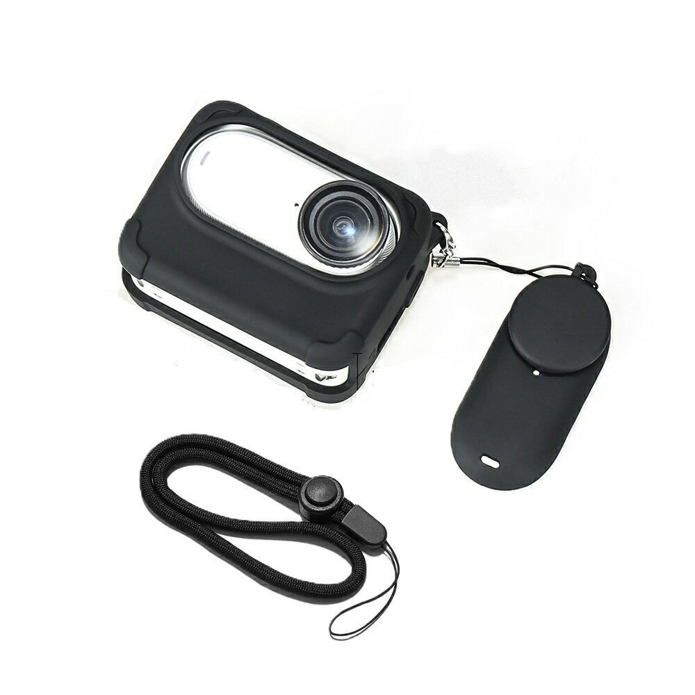 Insta360 GO 3S 高品質シリコン製 保護ケース レンズカバー 紛失防止ストラップ付...