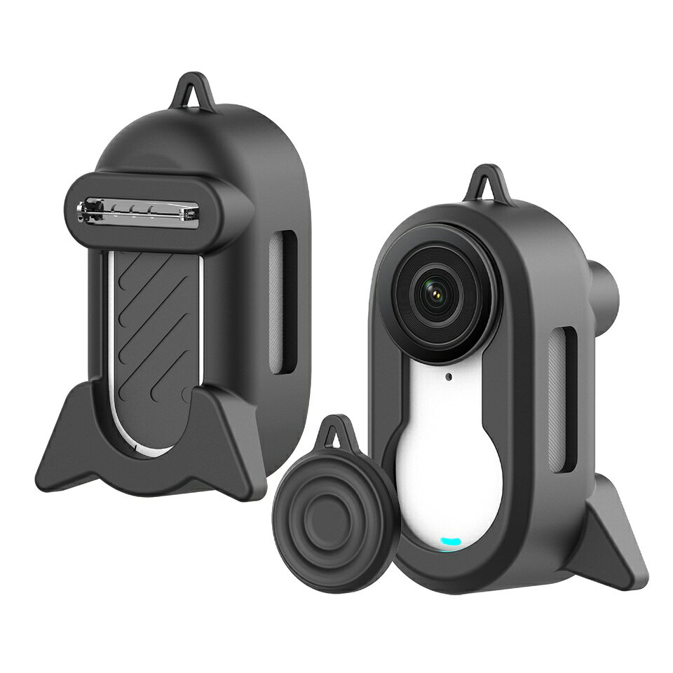 Insta360 GO3 GO 3S ケース 安全ピン（ブローチピン）付き 保護ケース シリコンカバー レンズキャップ付き ウェアラブル装着 落下防止 Vlog POV撮影対応