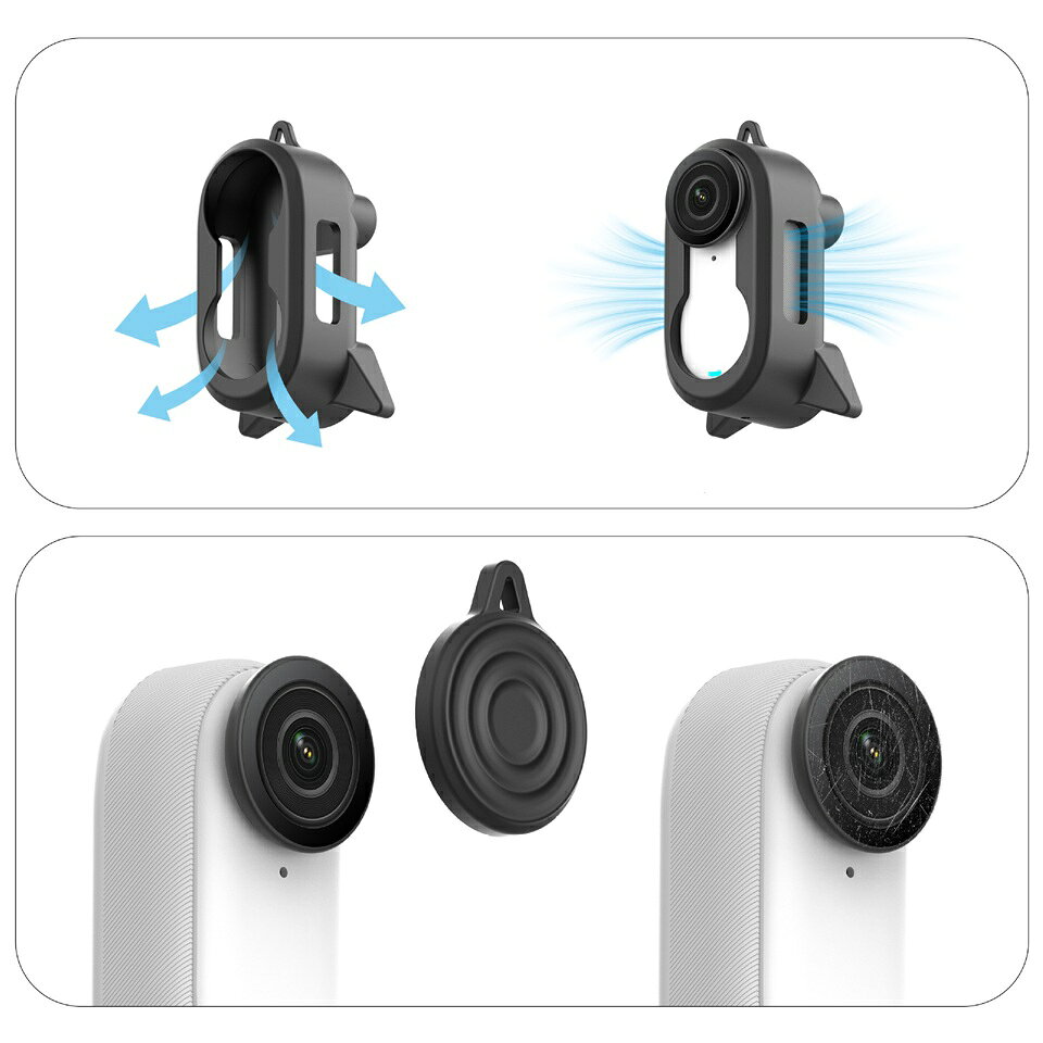 Insta360 GO3 GO 3S ケース 安全ピン（ブローチピン）付き 保護ケース シリコンカ...