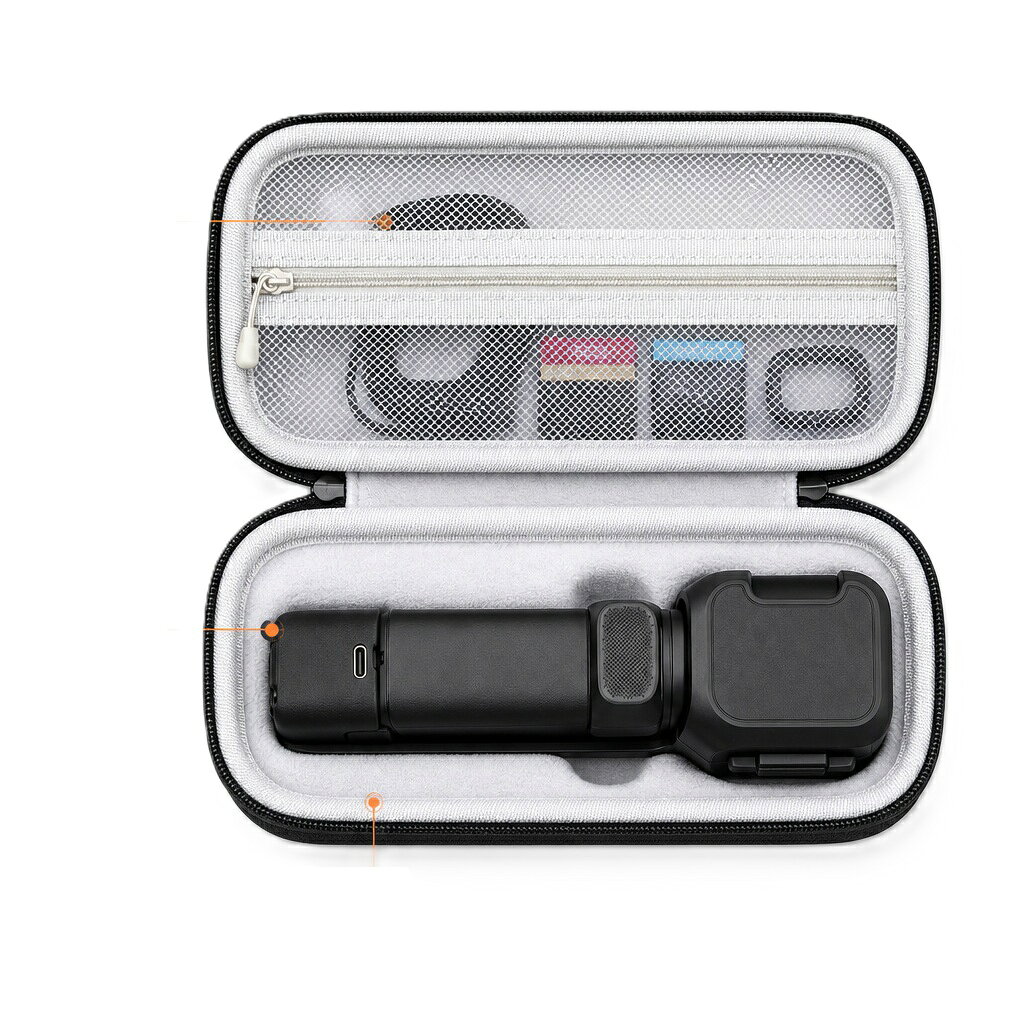 Insta360 Luna Ultra専用に設計された収納ケースです。 カメラ本体だけでなく、ケーブルやメモリーカードなどのアクセサリーもまとめて収納でき、旅行やアウトドア、日常の持ち運びに便利です。 【専用設計でぴったり収納】 本体の形状に合わせた専用設計で、ケース内でカメラが動きにくく、しっかり固定して保護します。 【耐衝撃EVA素材採用】 外側には丈夫なEVAハード素材を採用。衝撃やキズ、ホコリなどから大切なカメラをしっかり保護します。 【アクセサリーもまとめて収納】 内側にはファスナー付きメッシュポケットを搭載。充電ケーブルやメモリーカード、アダプターなどの小物を整理して収納できます。 【柔らかな内装で安心】 ケース内部には柔らかな素材を採用し、カメラ本体への擦り傷を防ぎながら、安心して持ち運べます。 【持ち運びに便利】 軽量・コンパクト設計に加え、便利なハンドストラップ付き。バッグに入れてもかさばらず、旅行や出張、アウトドア、日常使いなど様々なシーンで活躍します。 【開閉しやすいダブルファスナー】 スムーズに開閉できるダブルファスナーを採用し、カメラやアクセサリーの出し入れも簡単です。 【製品仕様】 ・対応機種：Insta360 Luna Ultra ・材質：EVA、ポリエステル ・カラー：ブラック ・付属品：収納ケース×1 ※収納ケースのみの販売です。カメラ本体およびアクセサリーは付属しておりません。・群馬県から発送致します。 ・通常の場合は1-3日程度での配達となります、離島の場合は郵便局の配達日数の規定になります。 ・営業日の10時までのご注文で、入金確認後、在庫のある商品につきましては当日発送致します、 在庫のない商品は取り寄せ後、入荷次第発送致します。 ・届きました商品に不備がございましたら、メールでお問い合わせください、2営業日以内に返信致します。