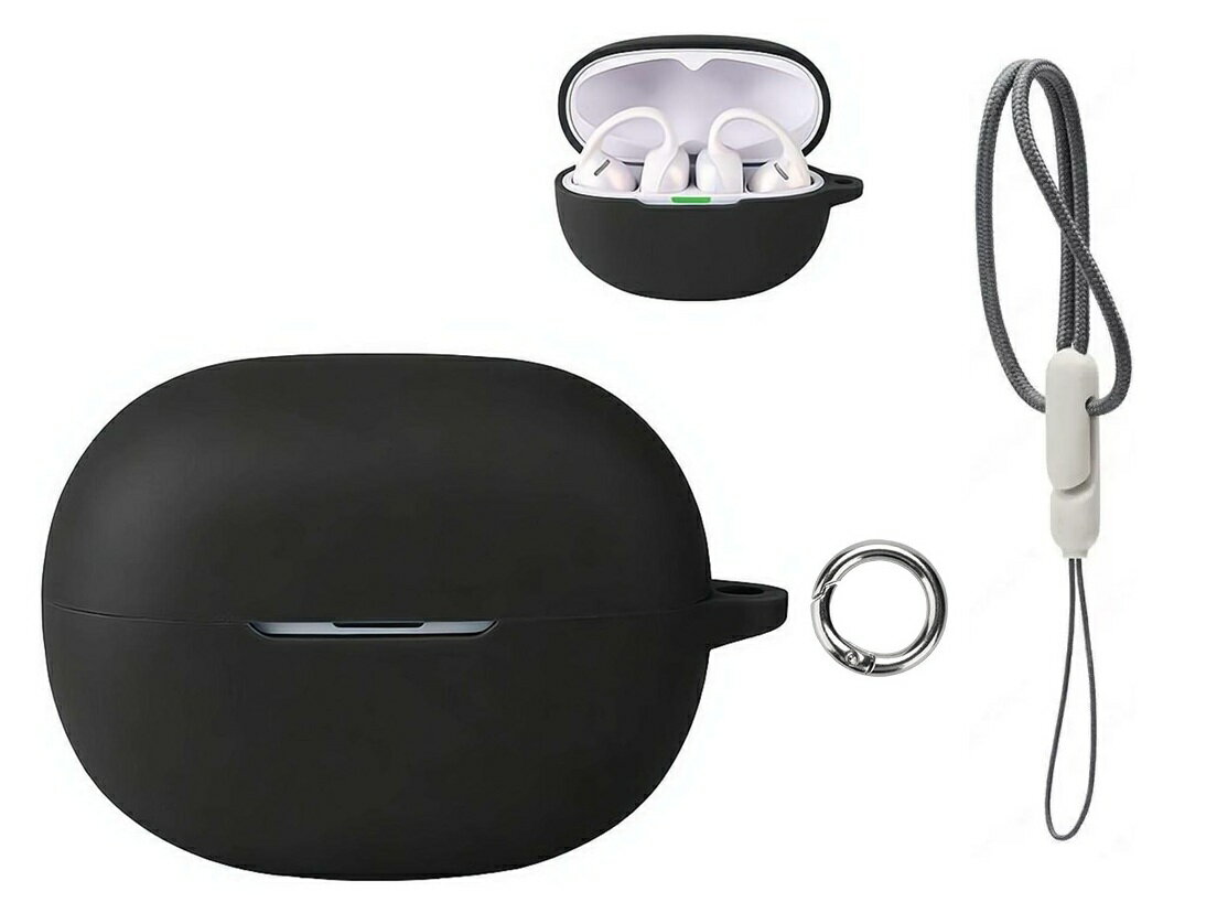SHOKZ OpenDots Air ケース シリコン製 カバー カラビナ付き 保護ケース 収納ケース 耐衝撃 軽量 ソフトケース 傷防止 落下防止 ワイヤレスイヤホンケース 持ち運び便利 旅行 通勤 通学 アクセサリー OpenDotsAir E210対応 ショックス オープンドッツ エア