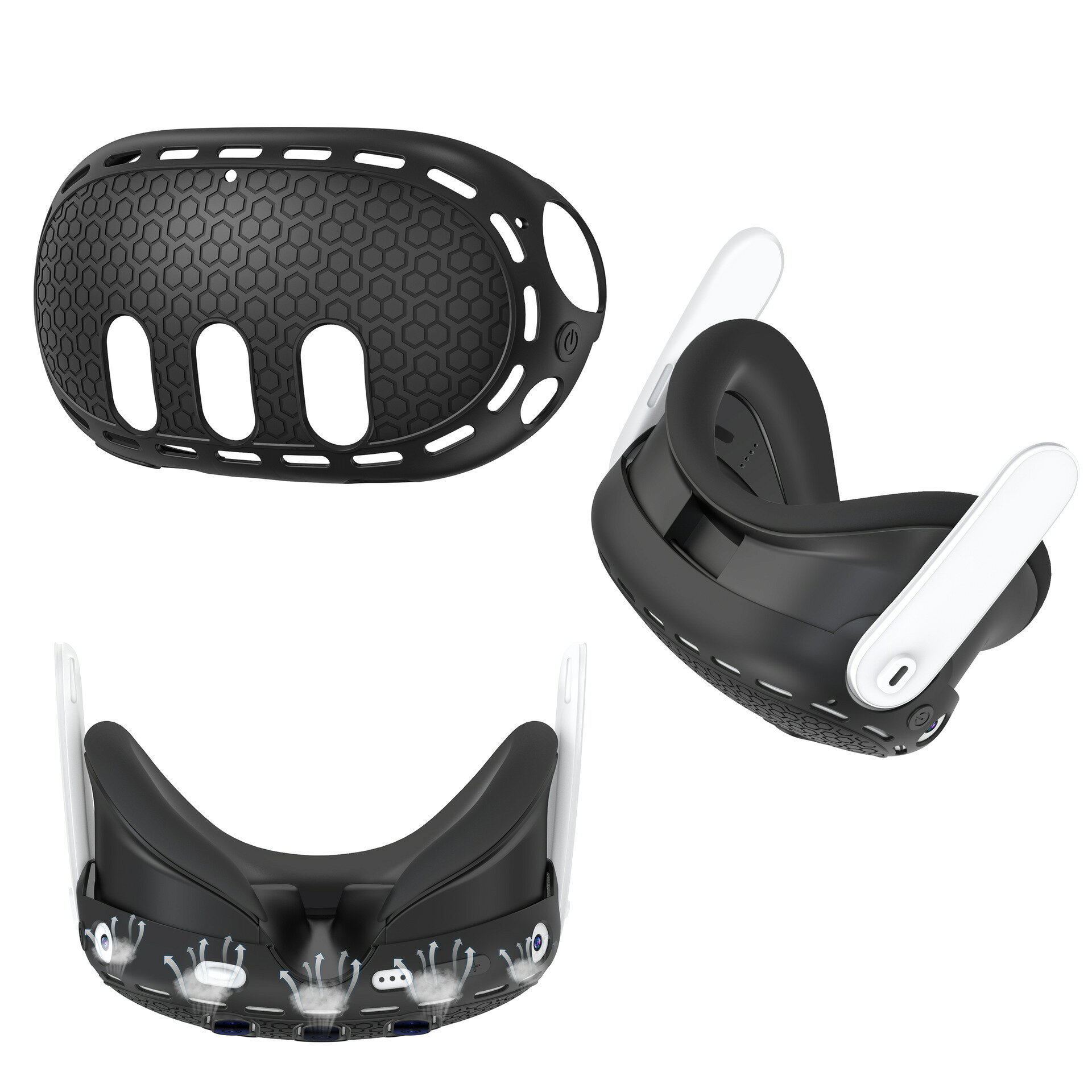 Meta Quest 3S / Quest 3 �� ���ꥳ��إ��å��ݸ�С� VR���������꡼ �Ѿ׷� �ѥ�����å� �ɿ� �ɴ� ������ ��Ŭ���� ���̥ǥ����� �ե��åȴ�ȴ��