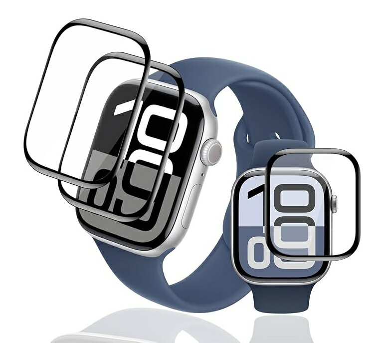SENEN ZAKKAの2枚セット Apple Watch 10 (42mm / 46mm / 49mm) / Apple Watch Ultra 49mm 用 保護フィルム 曲面対応 PET複合材 スマートウォッチ 画面保護シート 全面保護｜アングル2