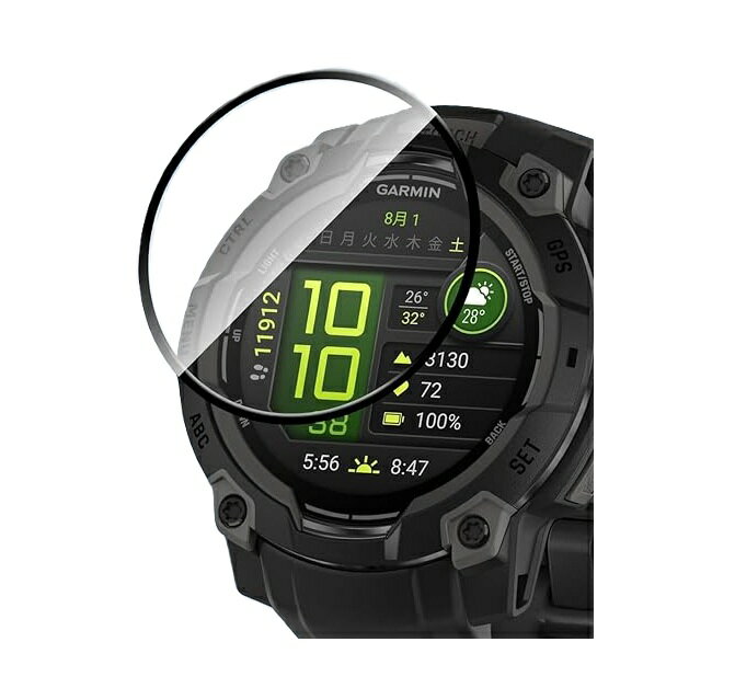 2祻å GARMIN ߥ Instinct 3 (45mm / 50mm) / Instinct 2X / Instinct E (45mm)  ݸե б PETʣ instinct3 ݸ ޡȥå ݸ